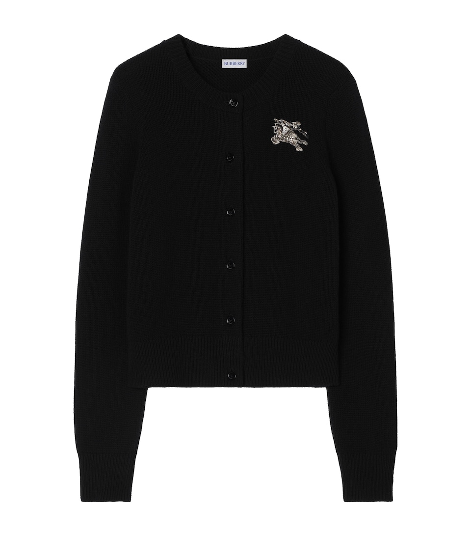 Burberry Womens Wool-Cashmere EKD Cardigan Black