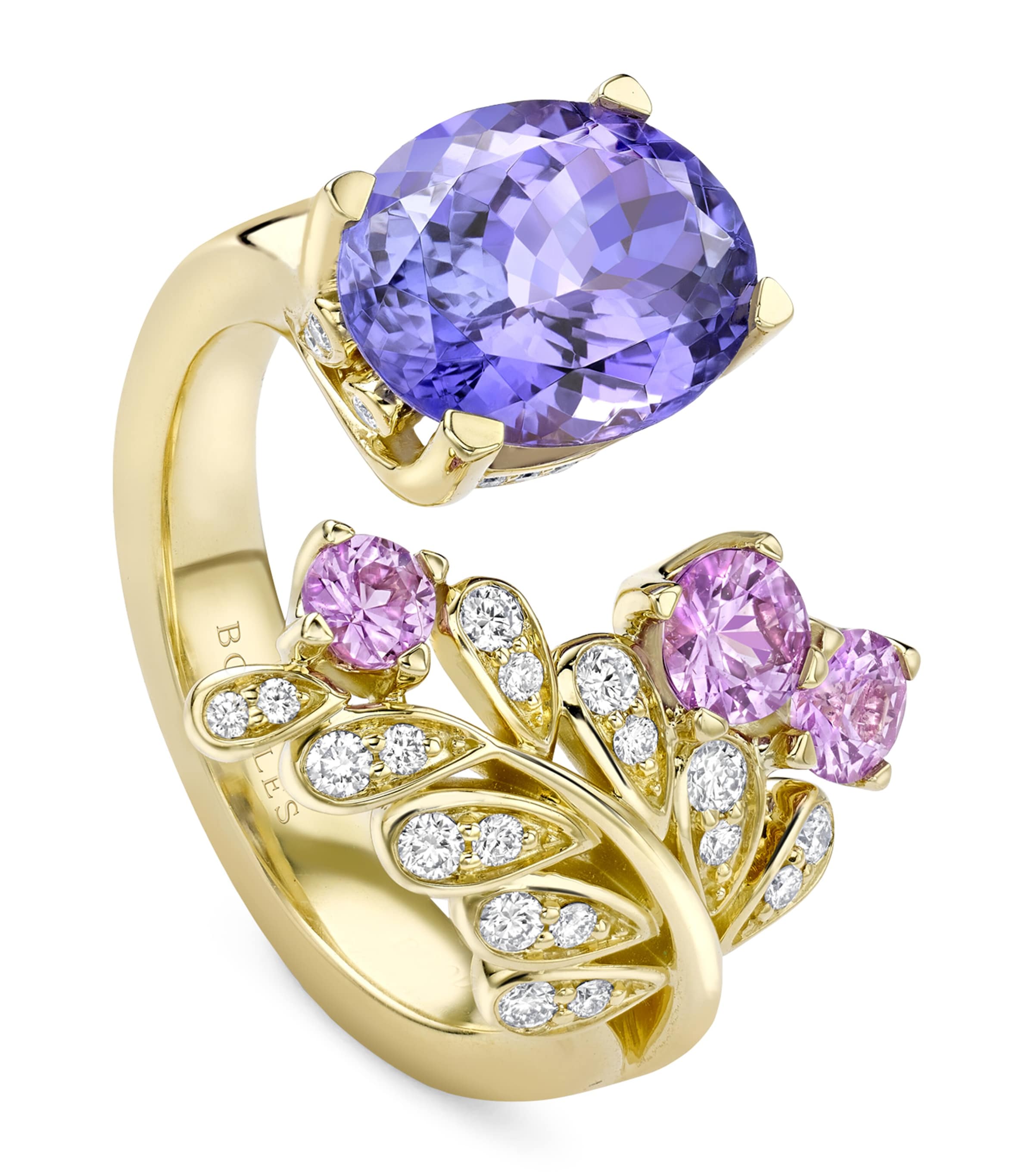 Yellow Gold, Diamond and Tanzanite A Family Journey Provence Ring
