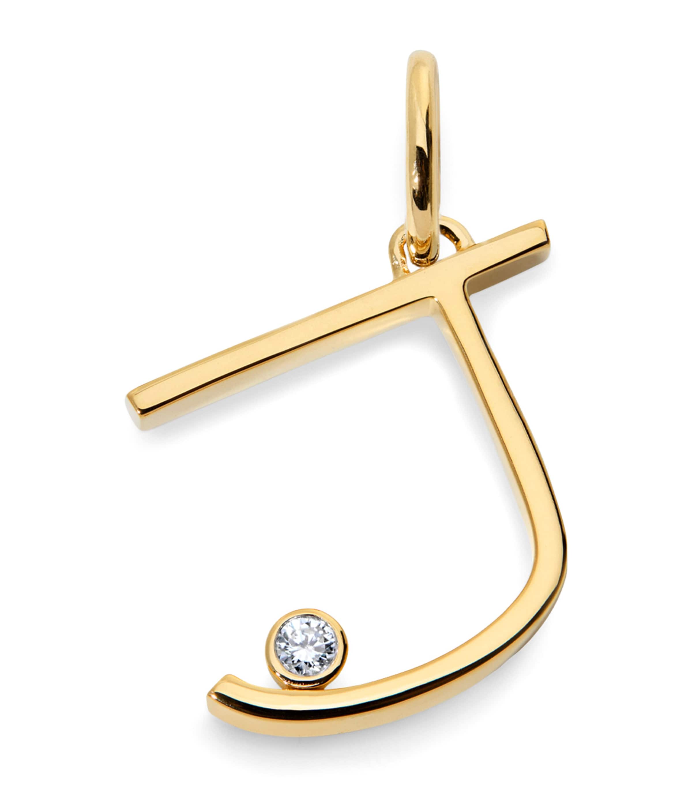 Monica Vinader Gold Vermeil and Diamond J Initial Pendant Gold/diamond