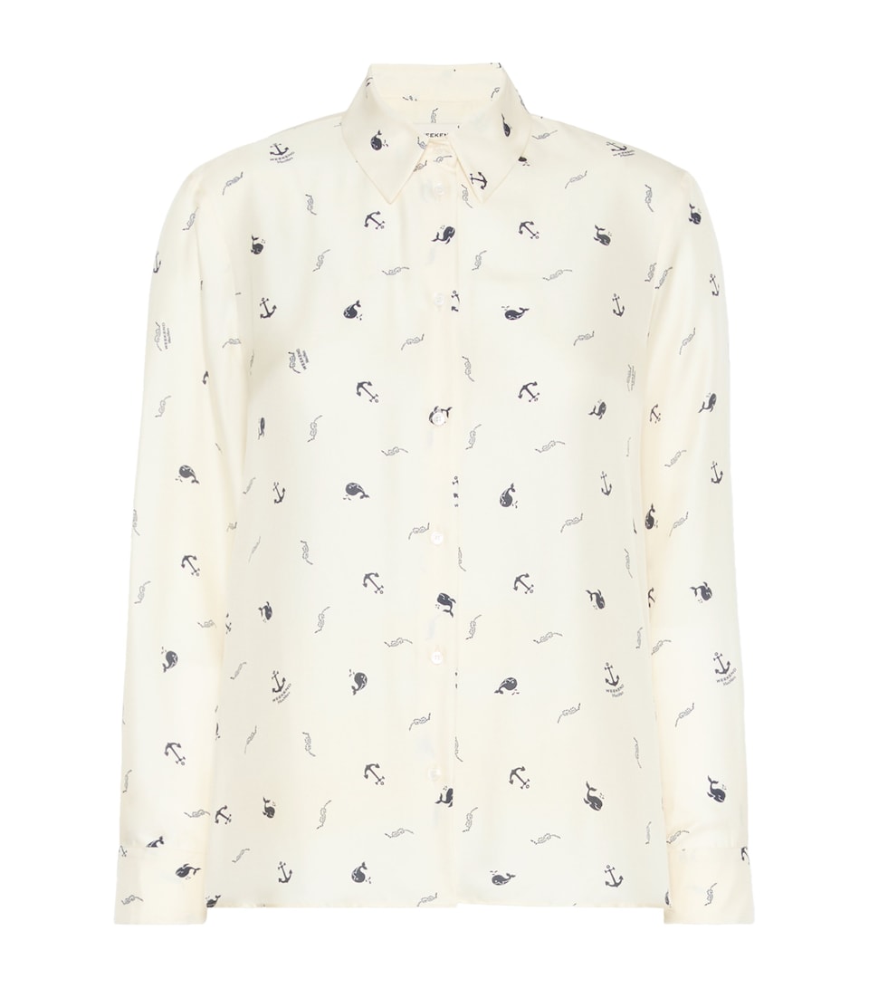 Weekend Max Mara Womens Silk Printed Shirt Ivory