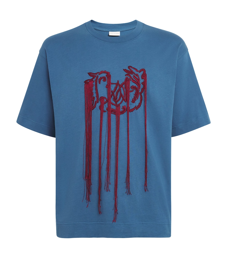 DRIES VAN NOTEN Mens Cotton Embroidered Bird T-Shirt