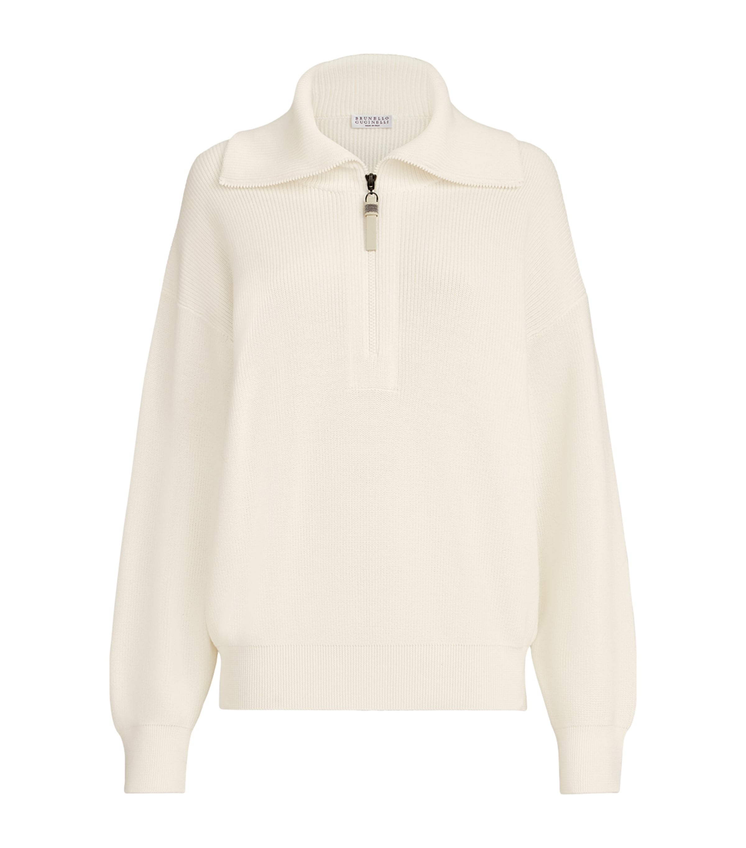 Brunello Cucinelli Womens Cotton Half-Zip Sweater