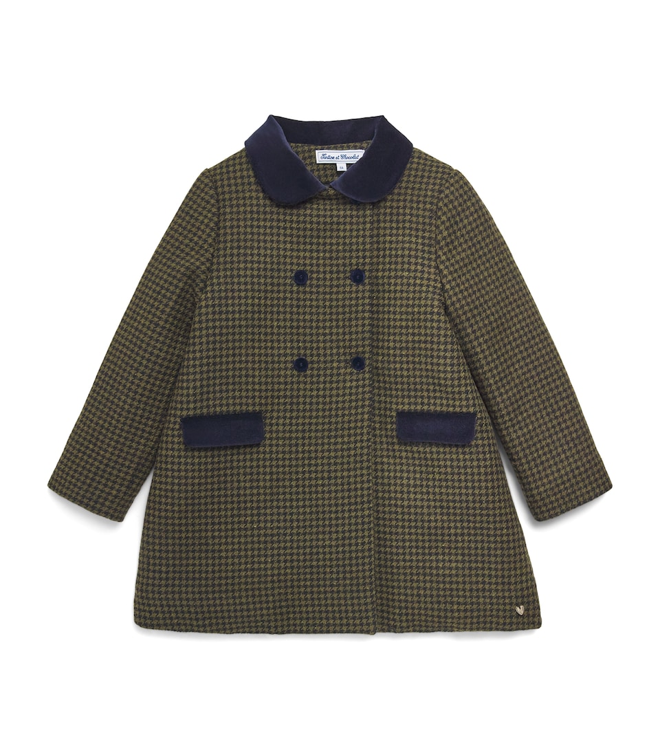 Tartine et Chocolat Wool-Blend Houndstooth Coat (2-14 Years)