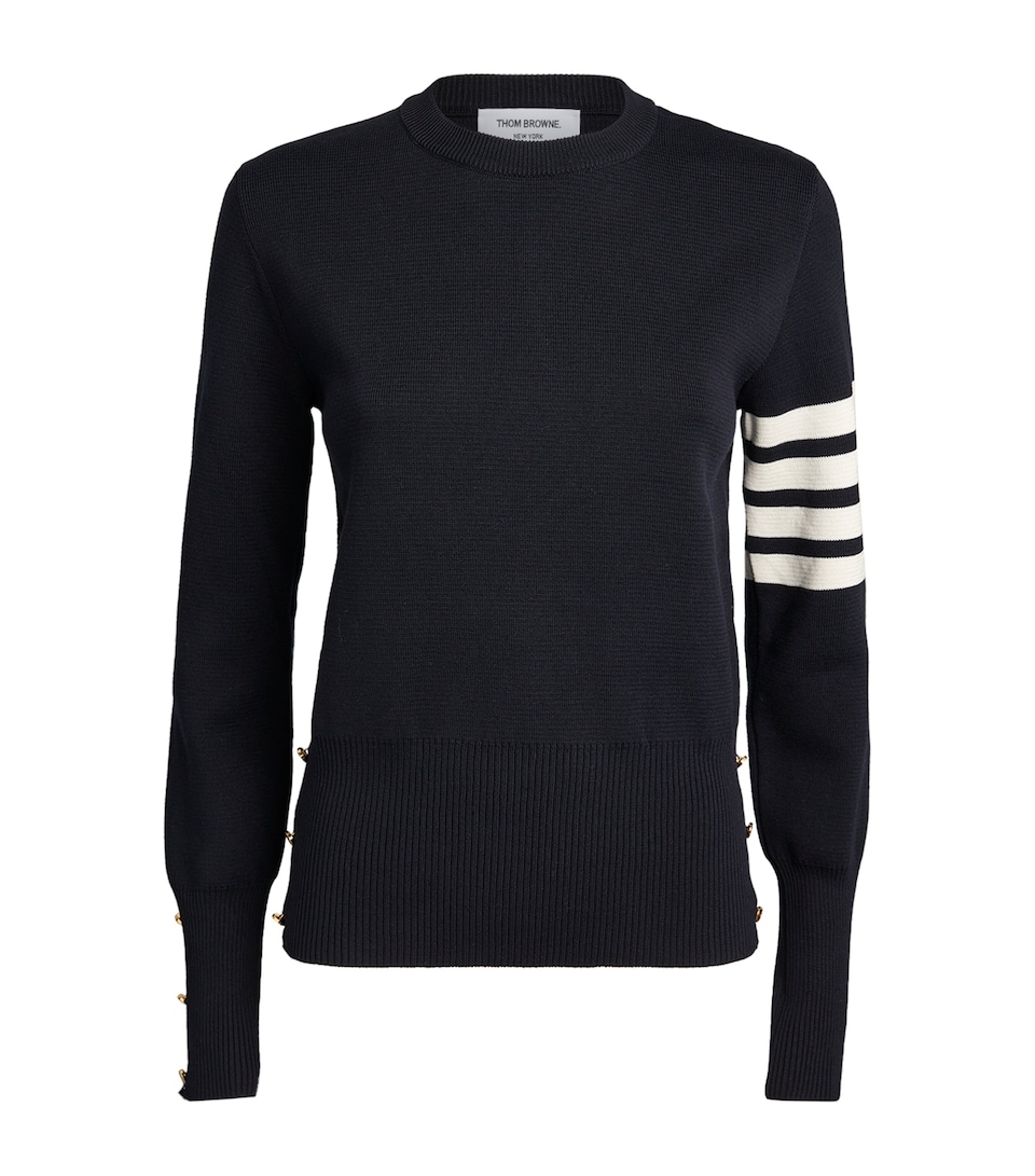 Thom Browne Womens 4-Bar Sweater Navy