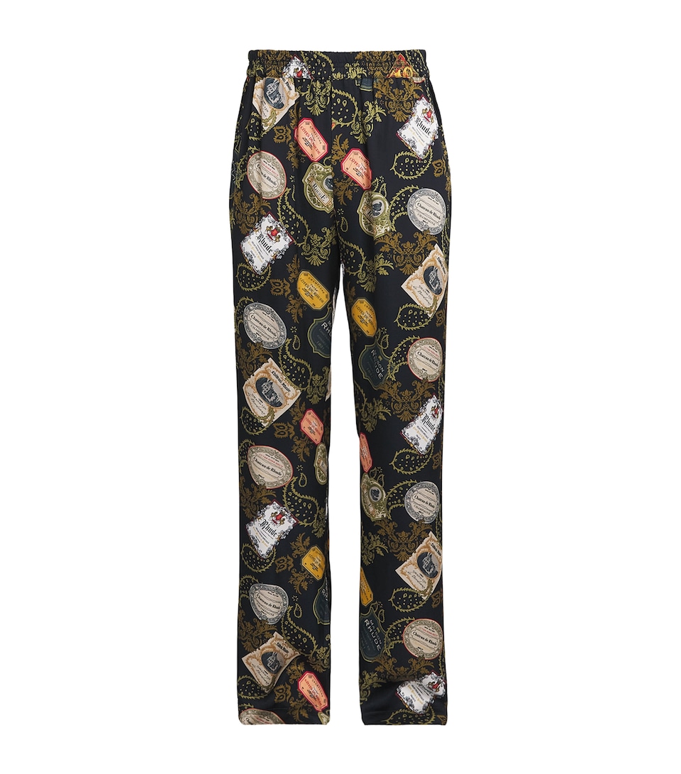 Rhude Mens Bandana Print Wide-Leg Trousers Black/multi