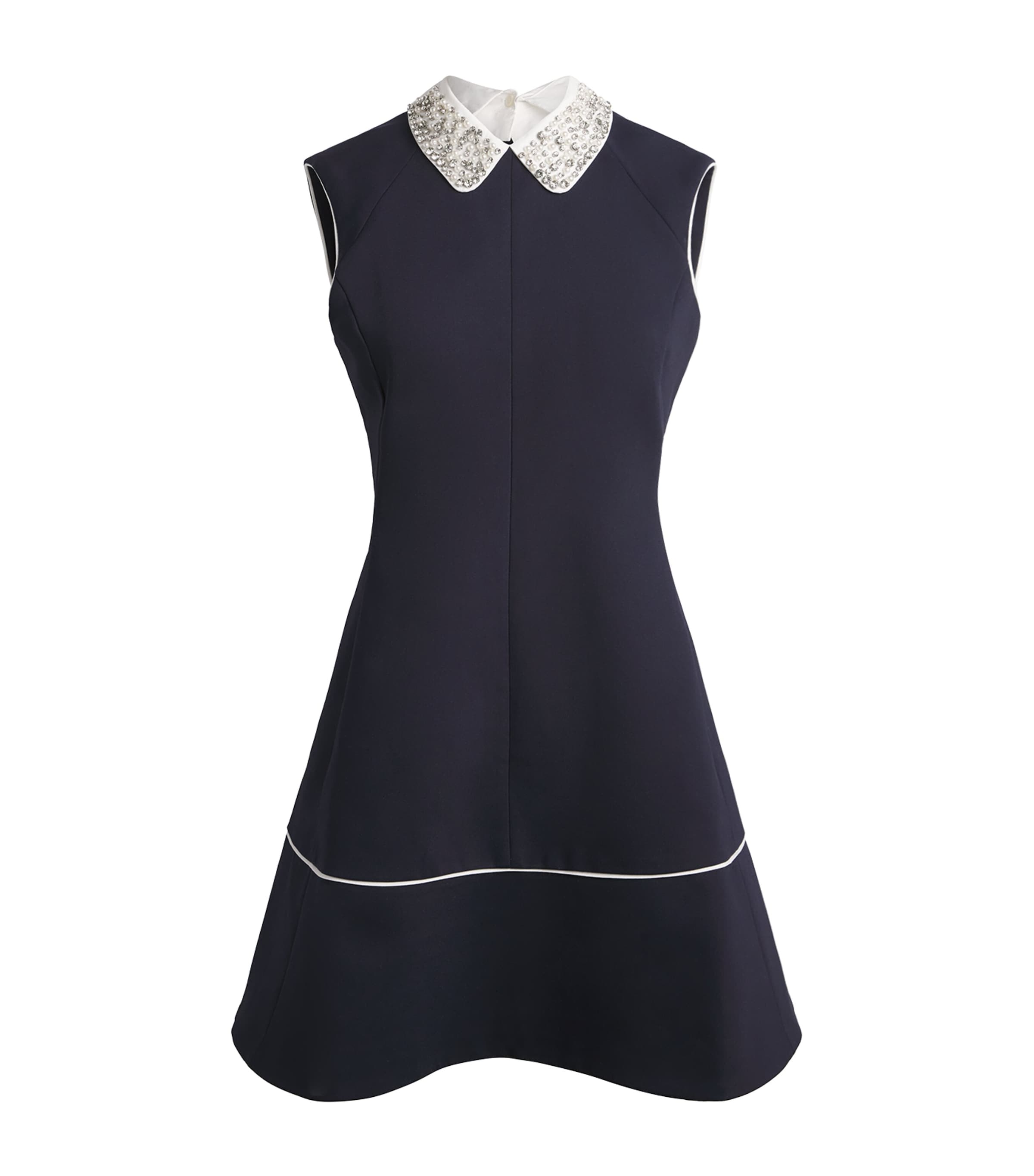 Maje Womens Embellished Collar Mini Dress Navy