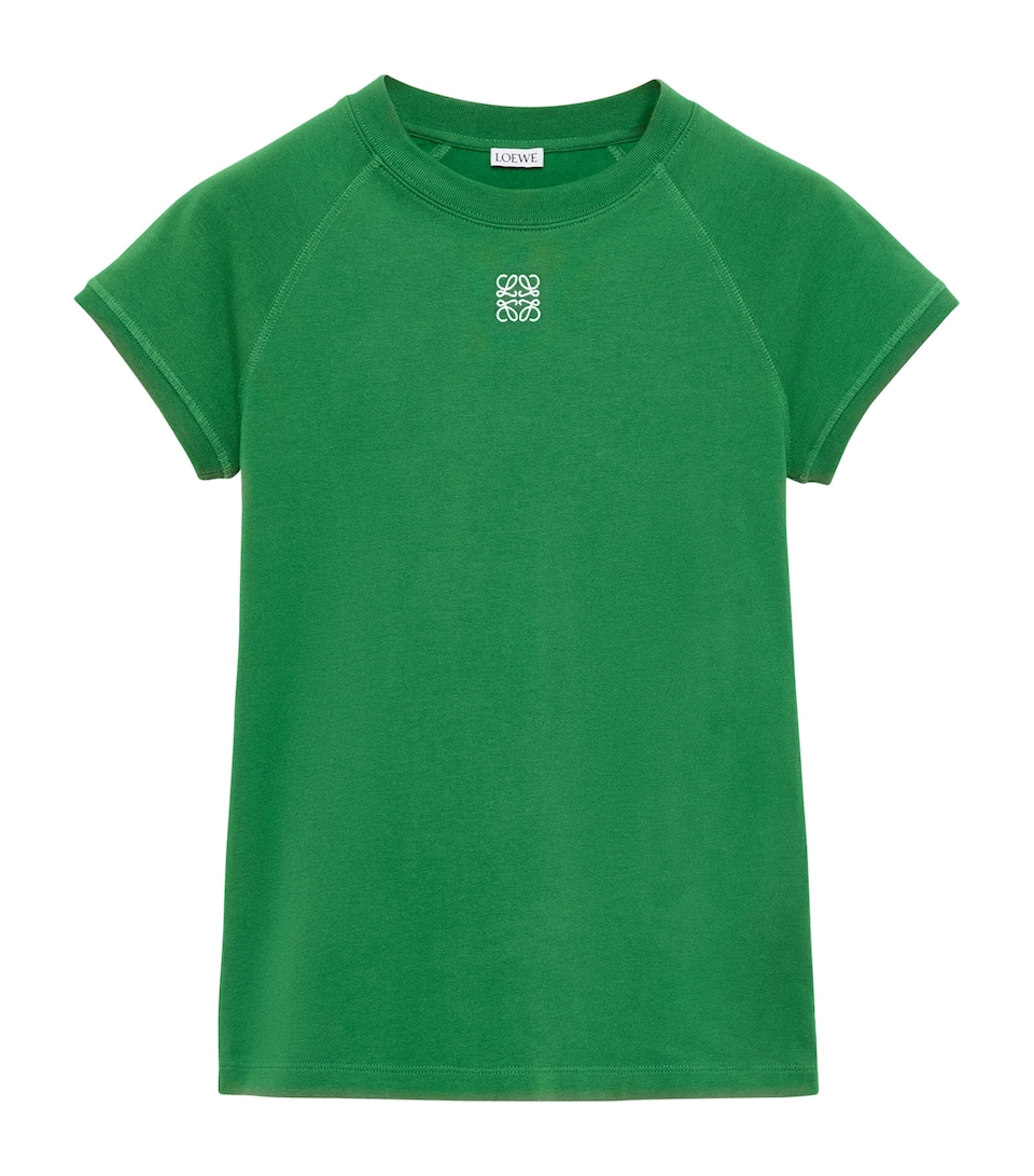 LOEWE Womens Anagram Logo T-Shirt Green