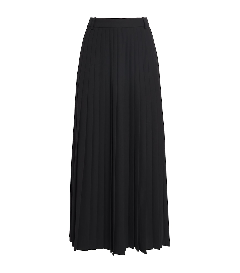 ME+EM Womens Crepe Slit Pleated Maxi Skirt Black