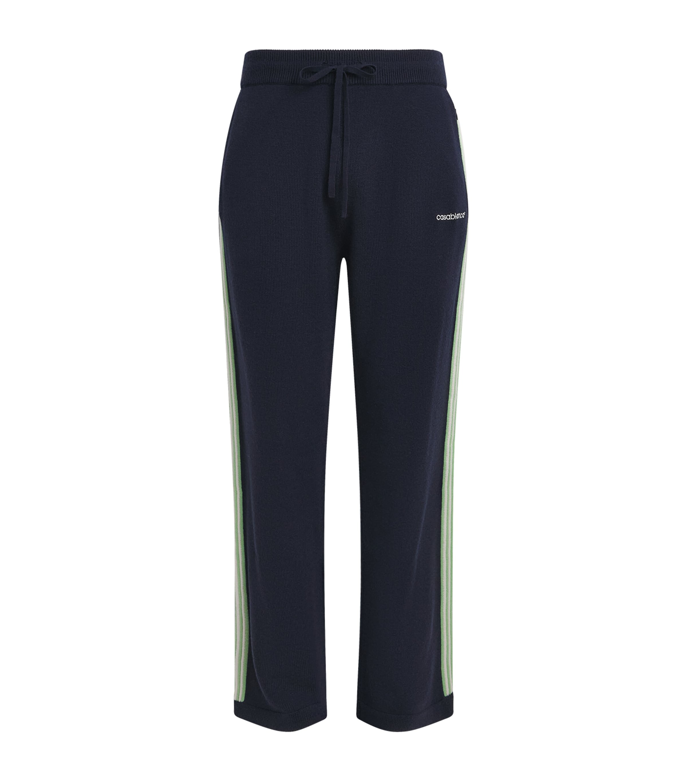 Casablanca Mens Merino Wool Stripe Sweatpants Navy