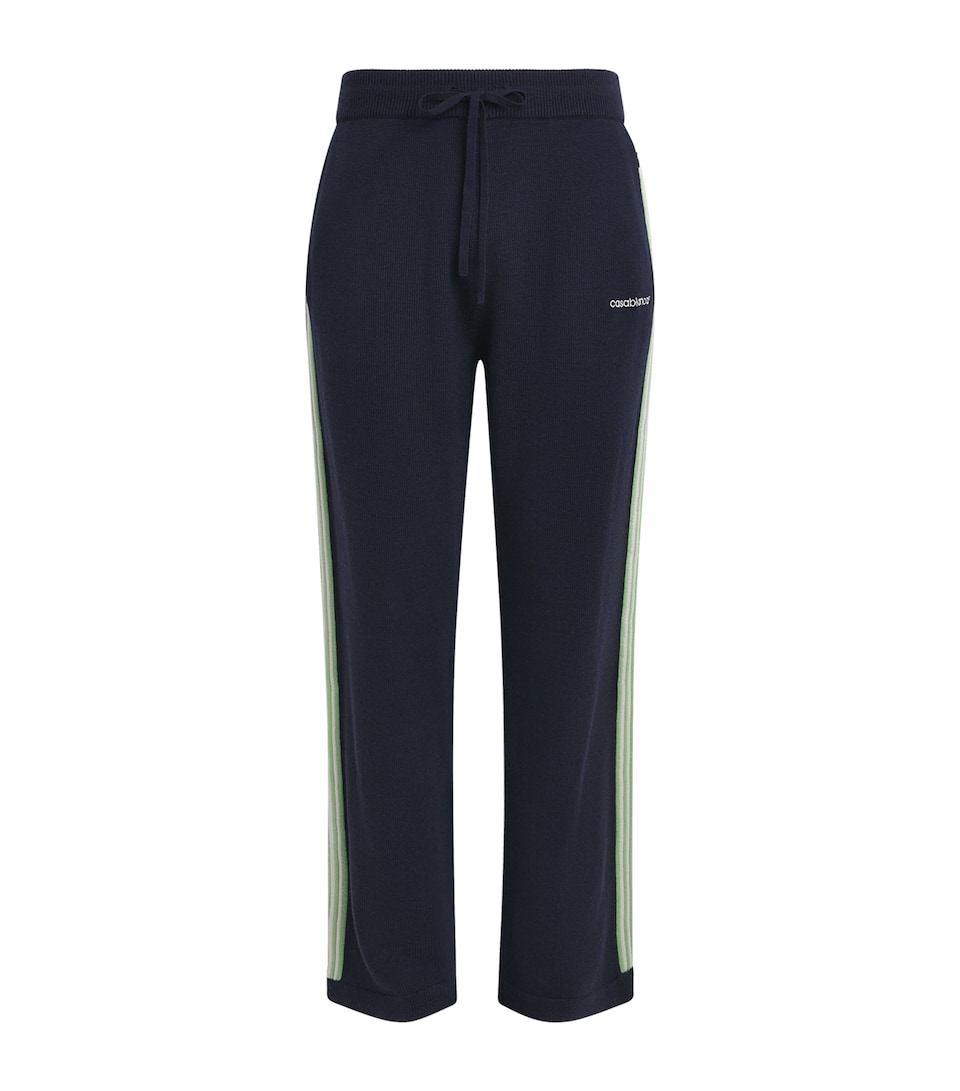 Casablanca Mens Merino Wool Stripe Sweatpants Navy