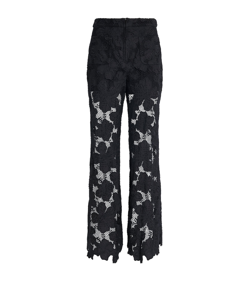 Guipure Lace Flared Trousers
