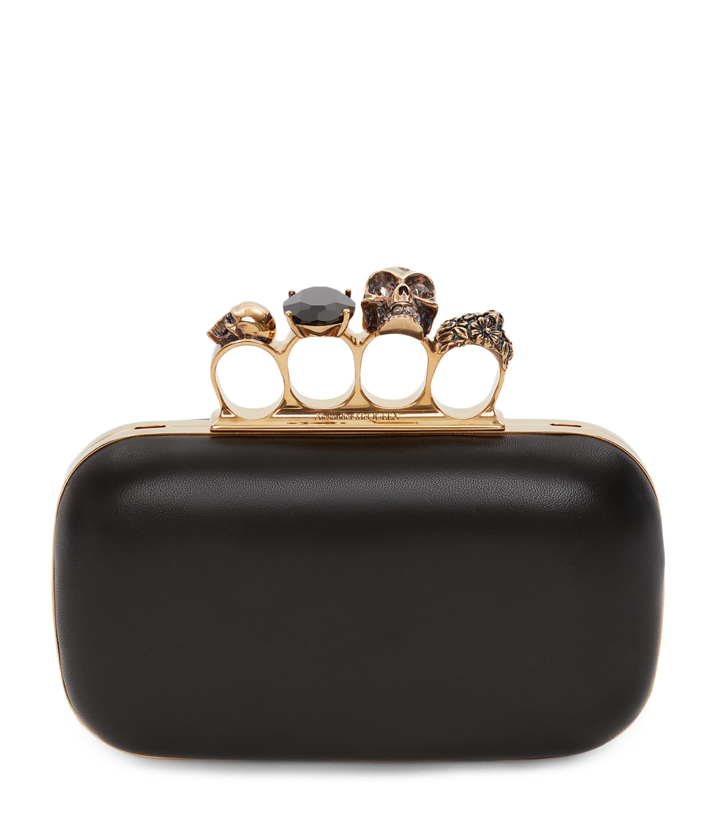 McQueen Skull Four-Ring Clutch Bag