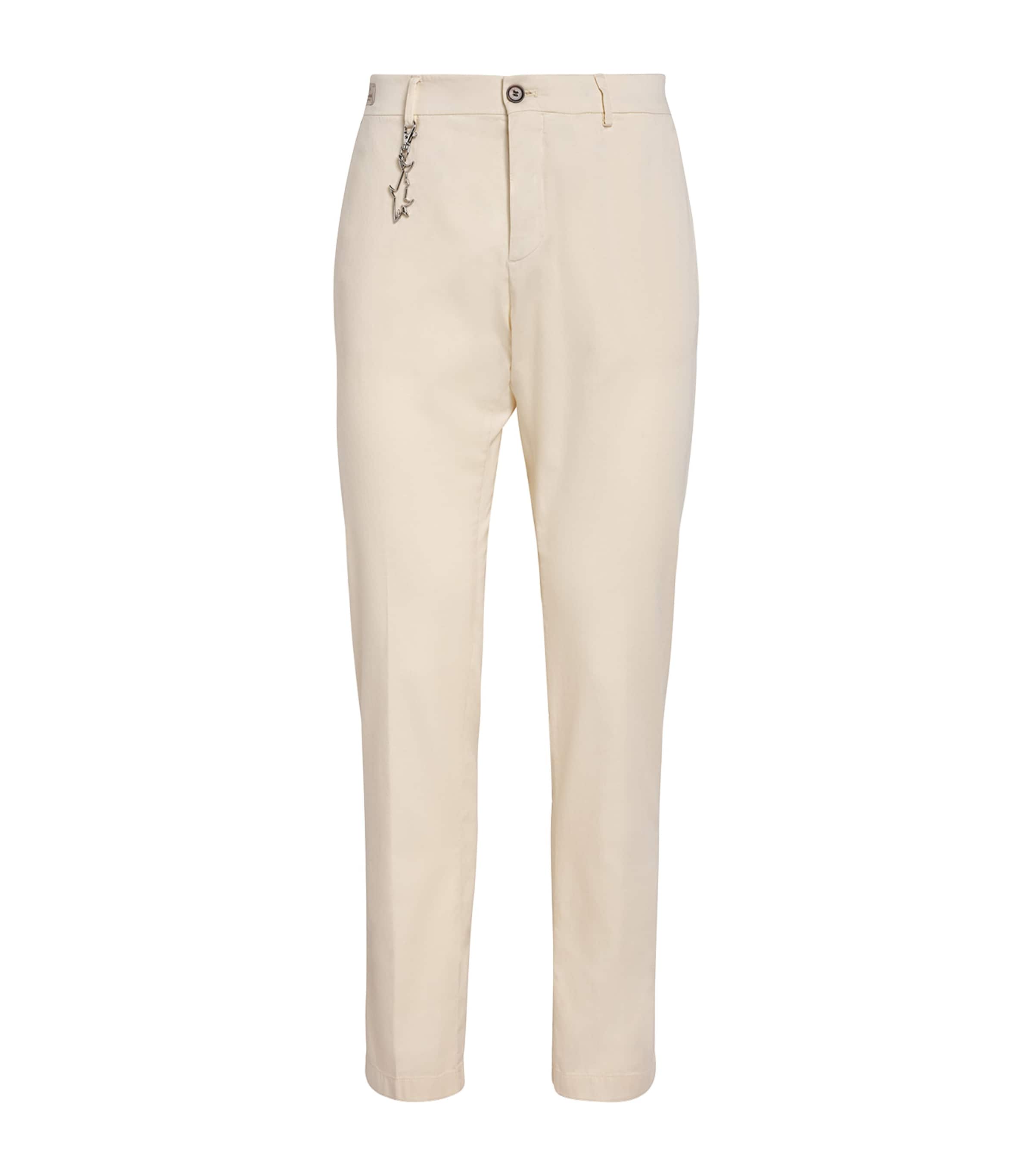 Cotton-Silk-Blend Straight Chinos