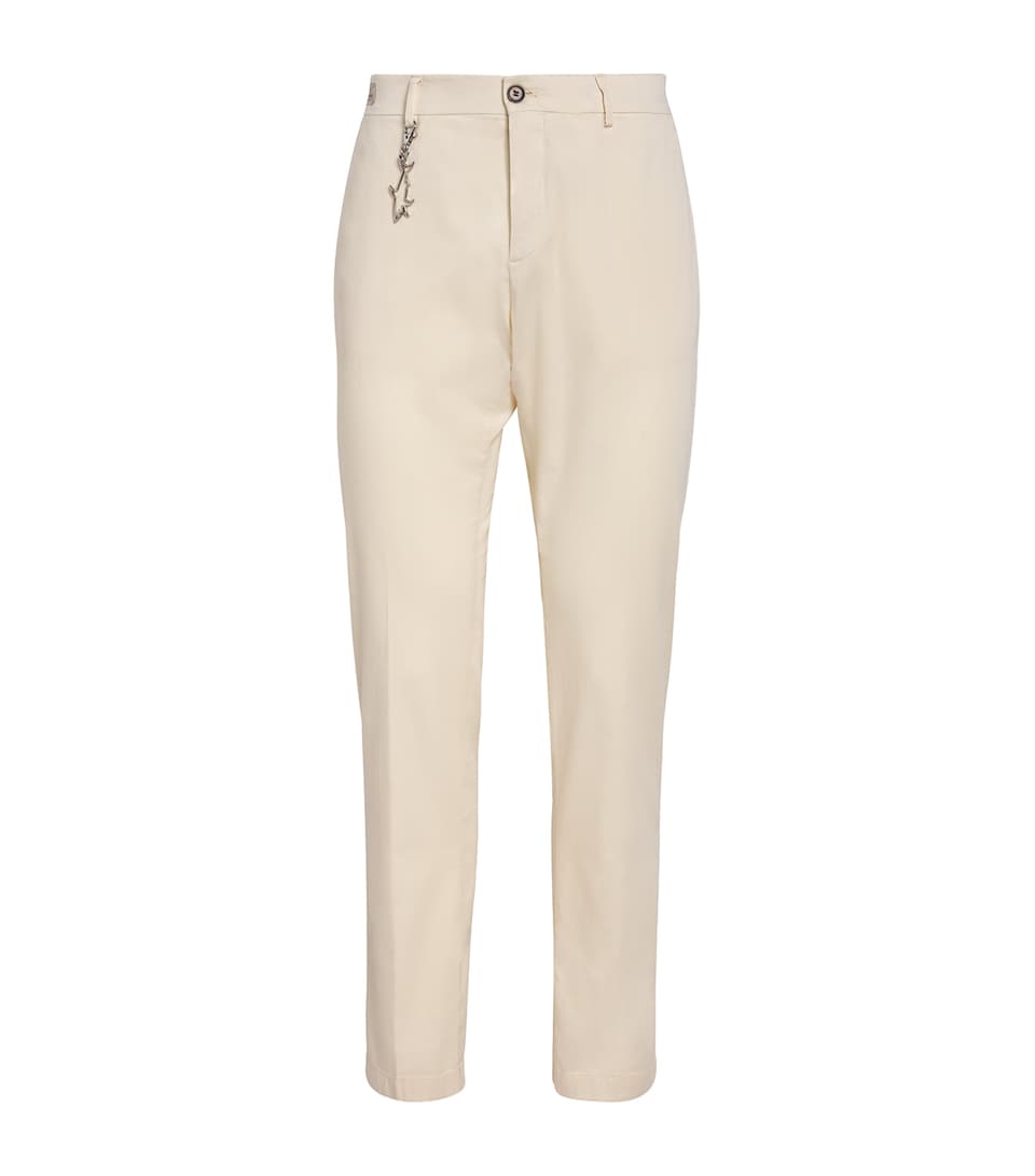 Cotton-Silk-Blend Straight Chinos