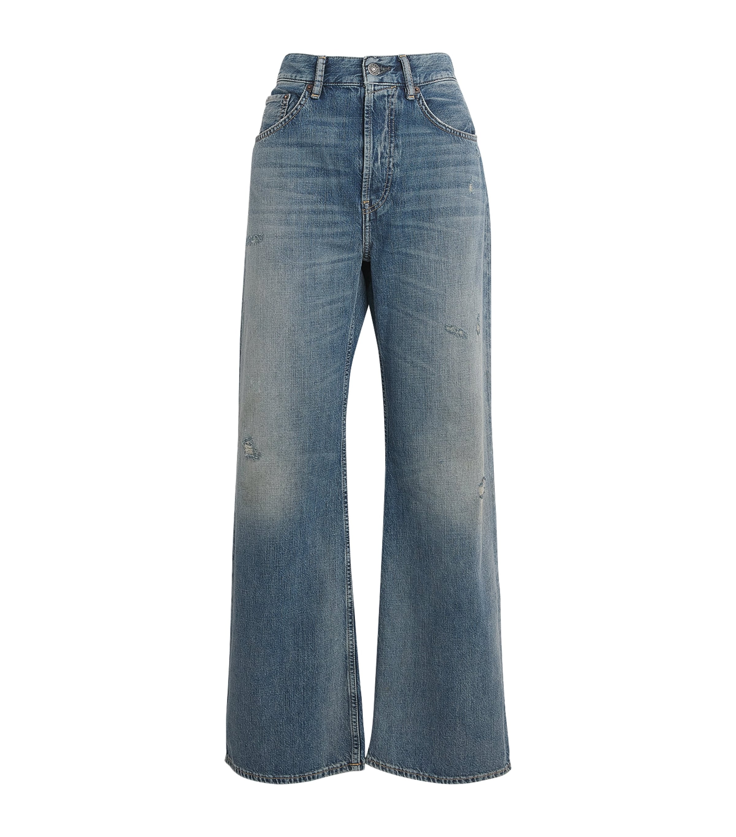 Acne Studios Womens Daybreak Straight Jeans Mid Blue