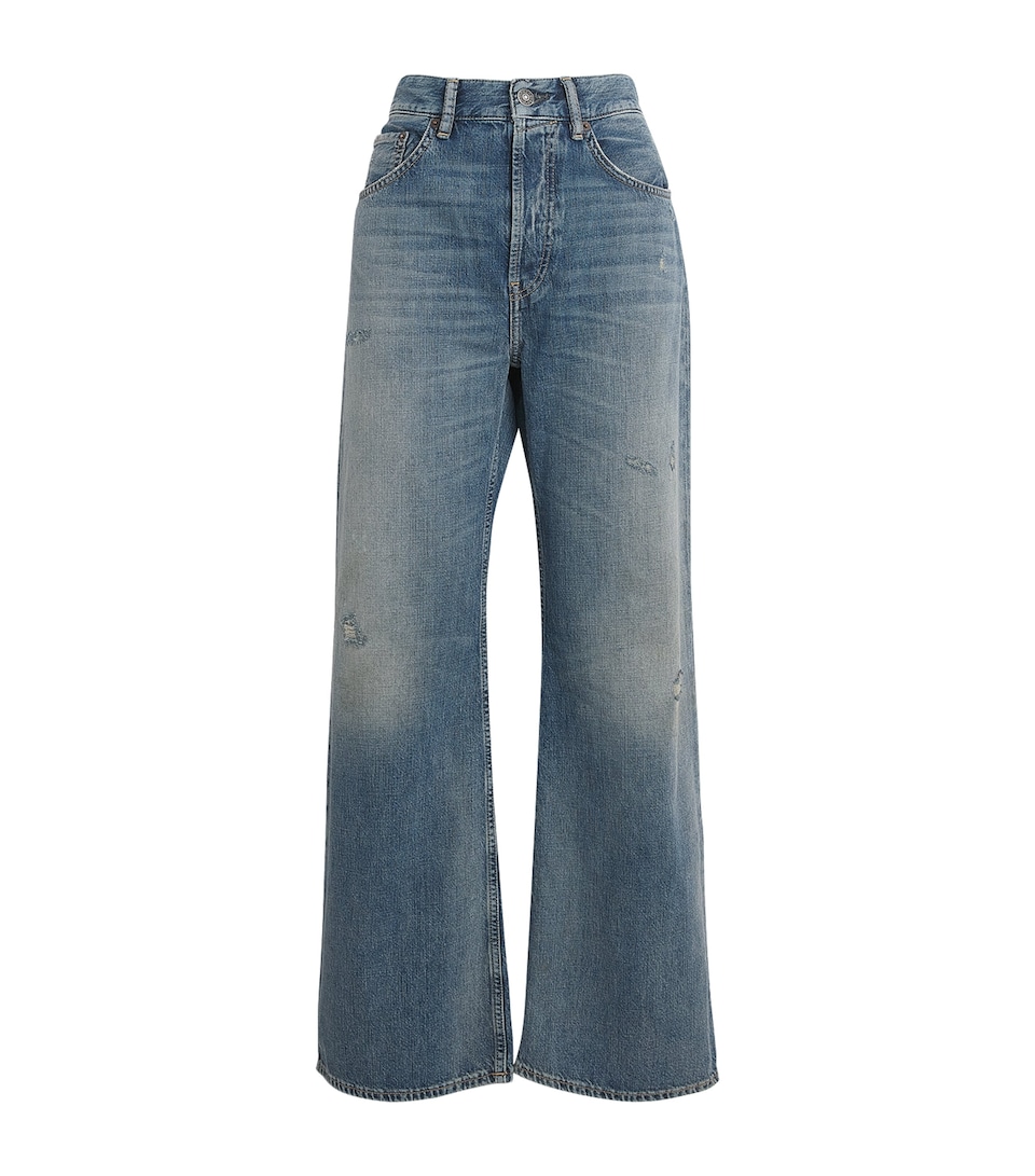 Acne Studios Womens Daybreak Straight Jeans Mid Blue