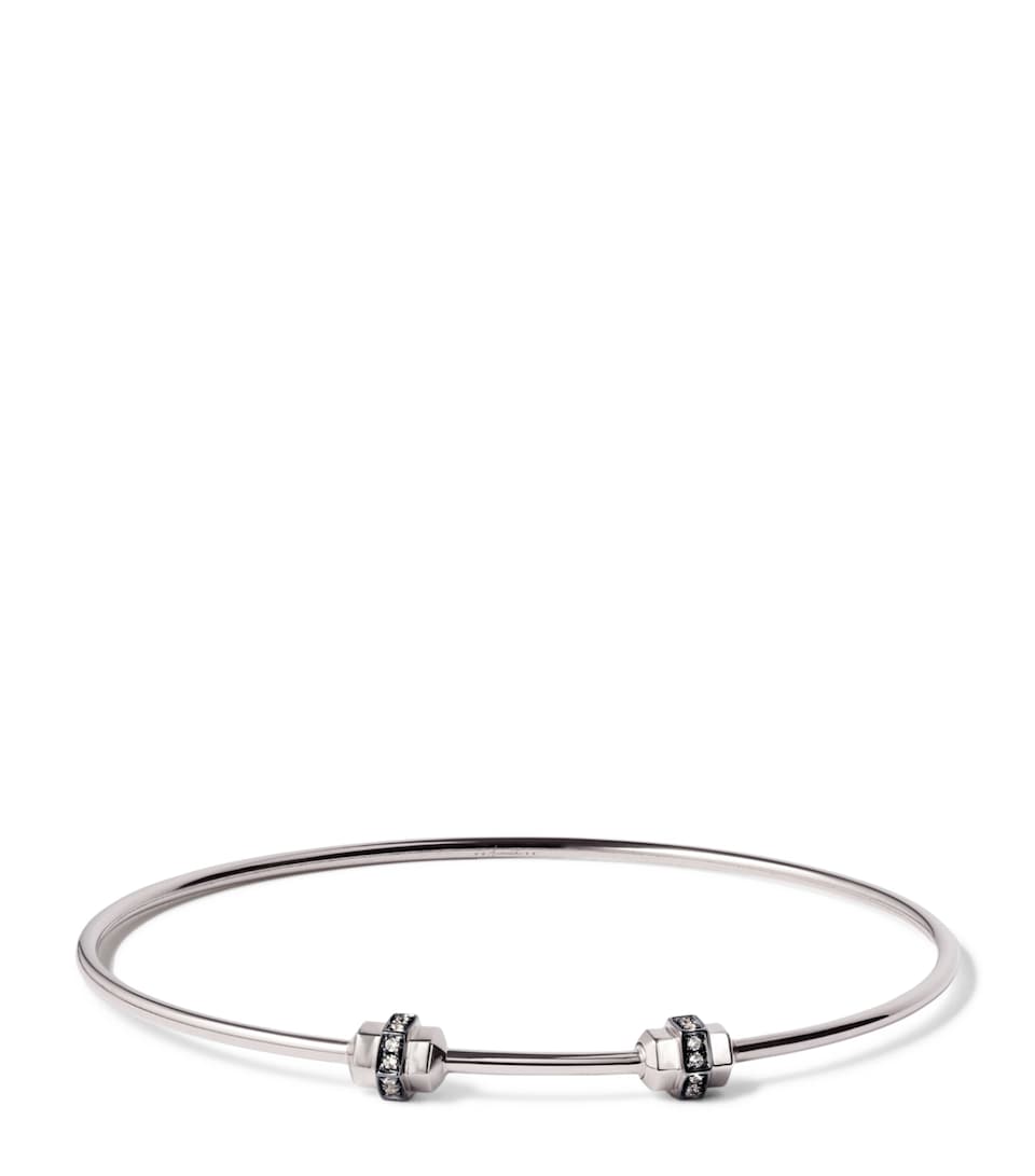 Small-Medium White Gold and Sapphire Mythology Bangle