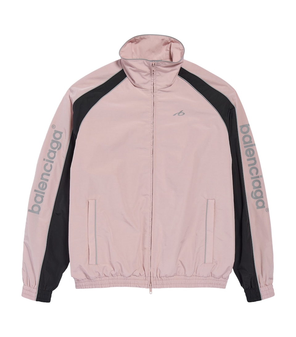 Balenciaga Womens Techno Cotton Logo Track Jacket