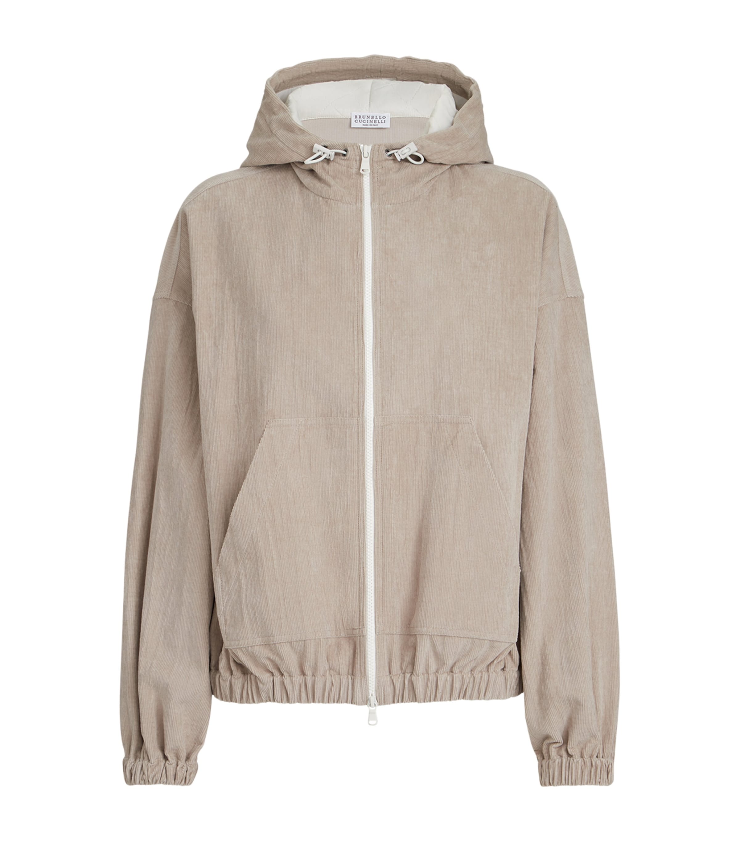 Cotton-Blend Corduroy Zip-Up Hoodie