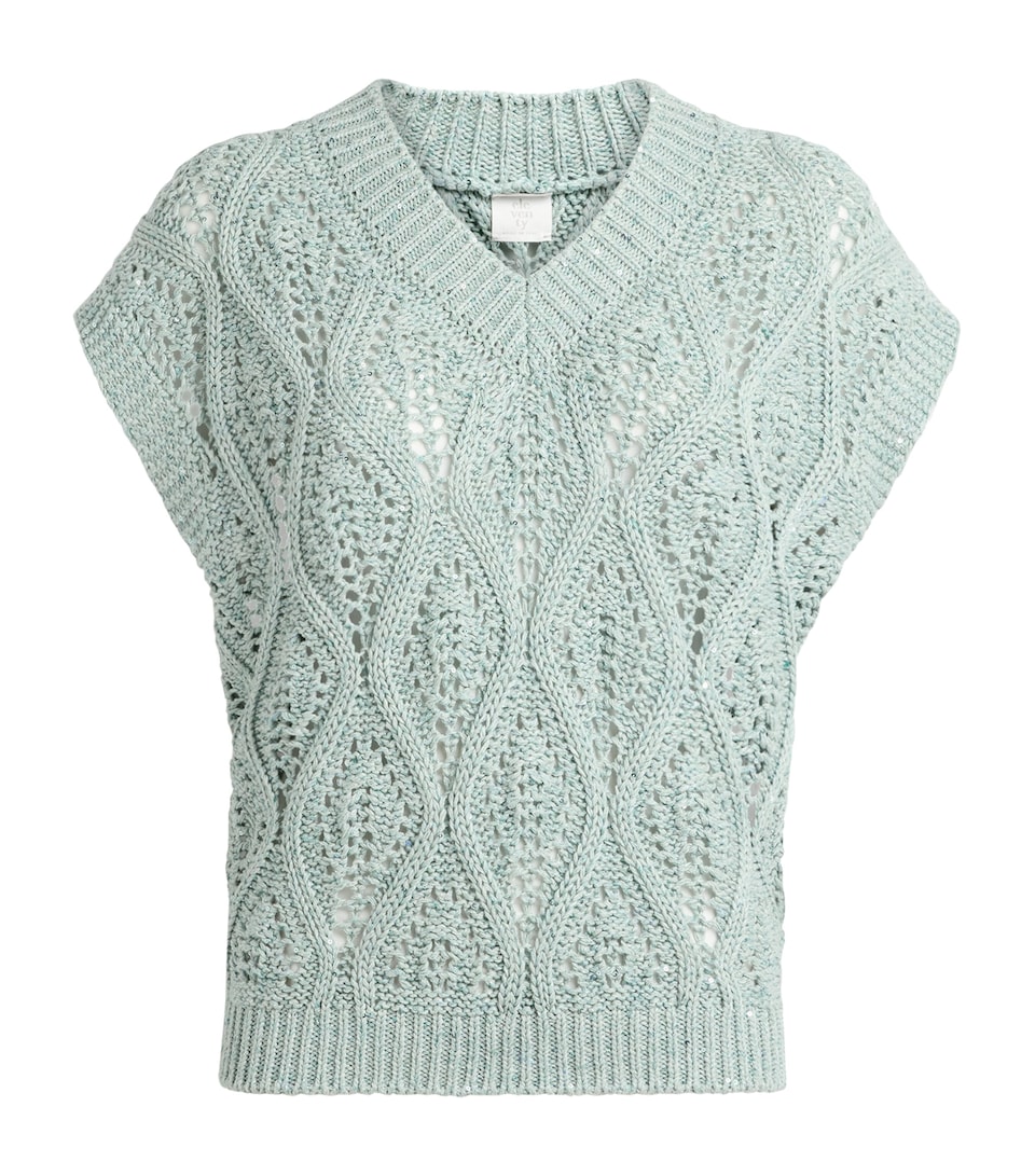 Eleventy Womens Cotton-Blend V-Neck Sweater Giada