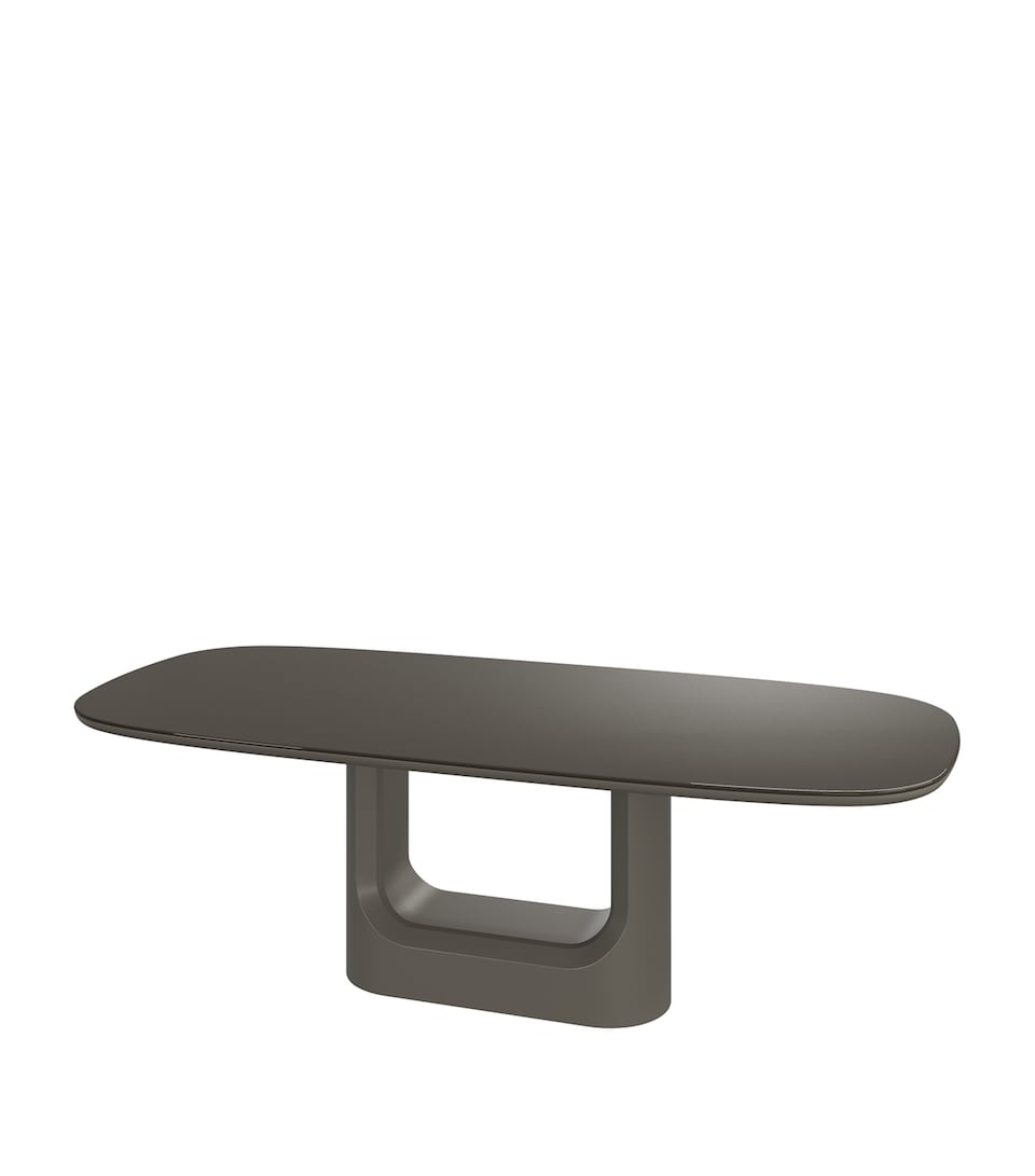 BoConcept Steel Volterra Dining Table Warm Grey Glass