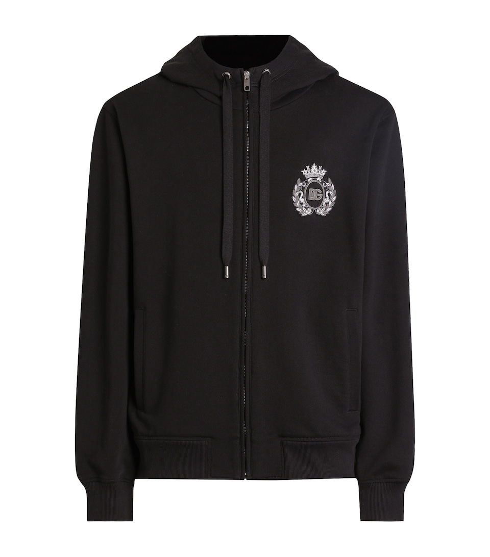 Cotton Logo Zip-Up Hoodie