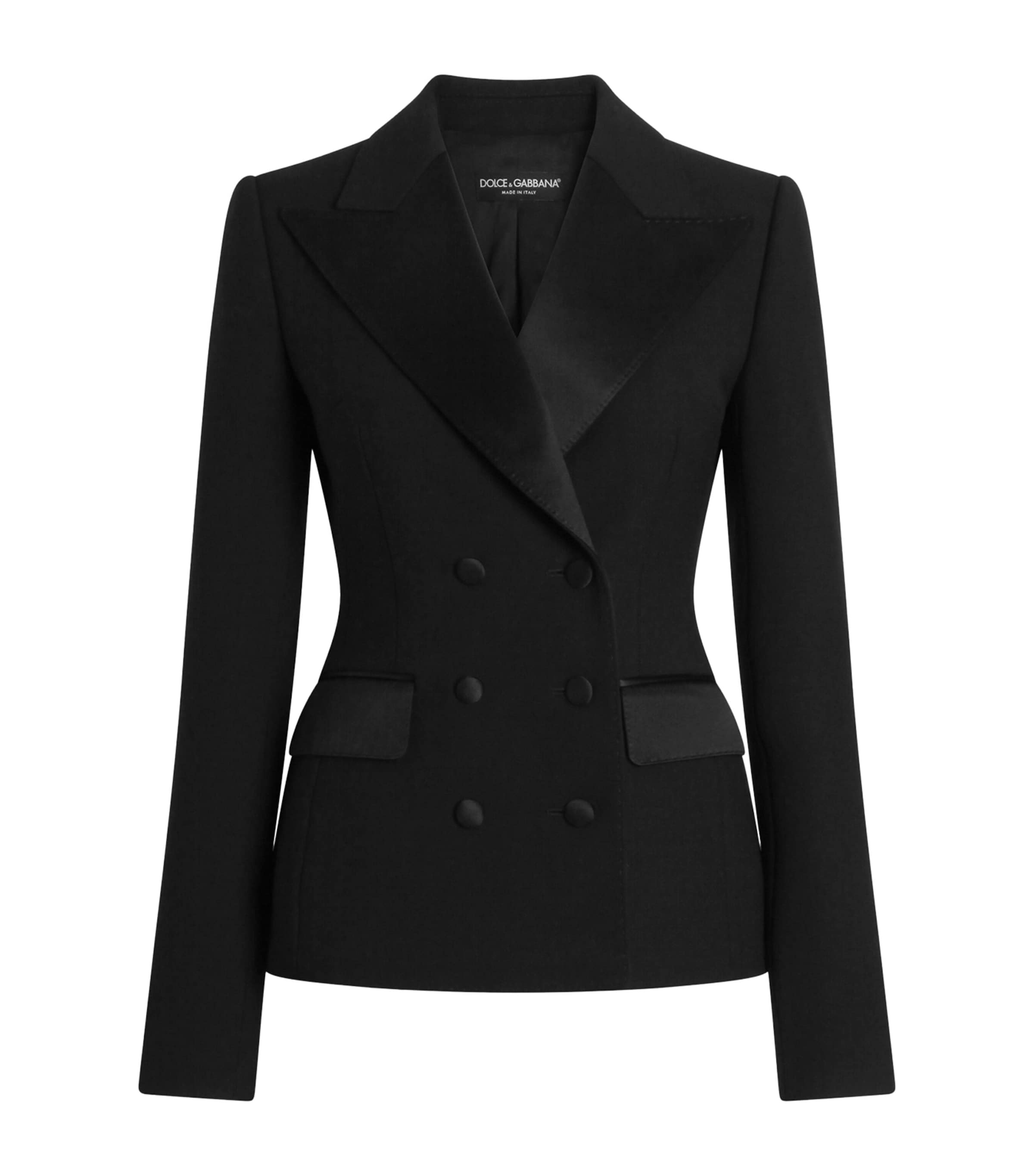 Dolce&Gabbana Womens Wool Cady Double-Breasted Blazer Black