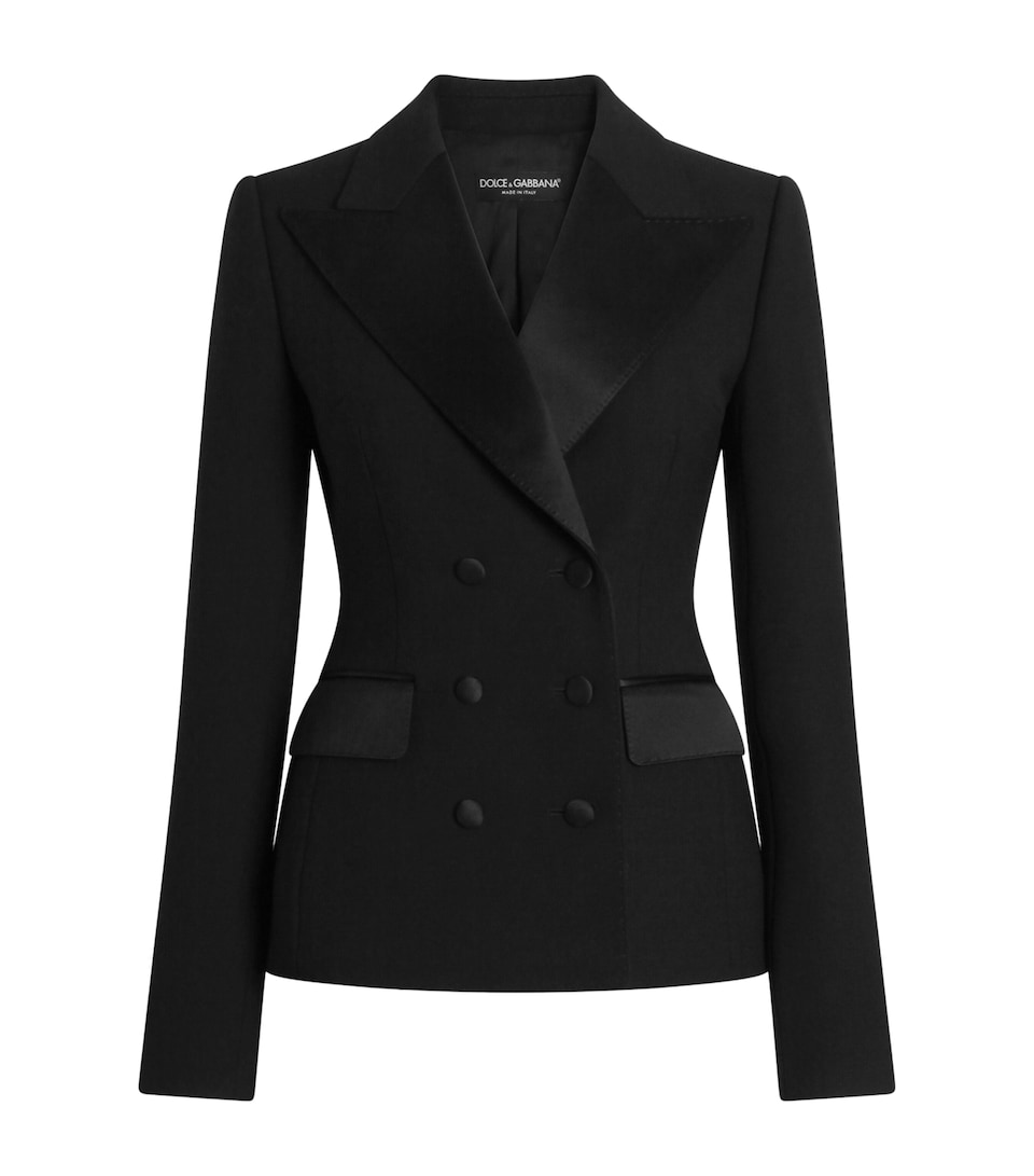 Dolce&Gabbana Womens Wool Cady Double-Breasted Blazer Black