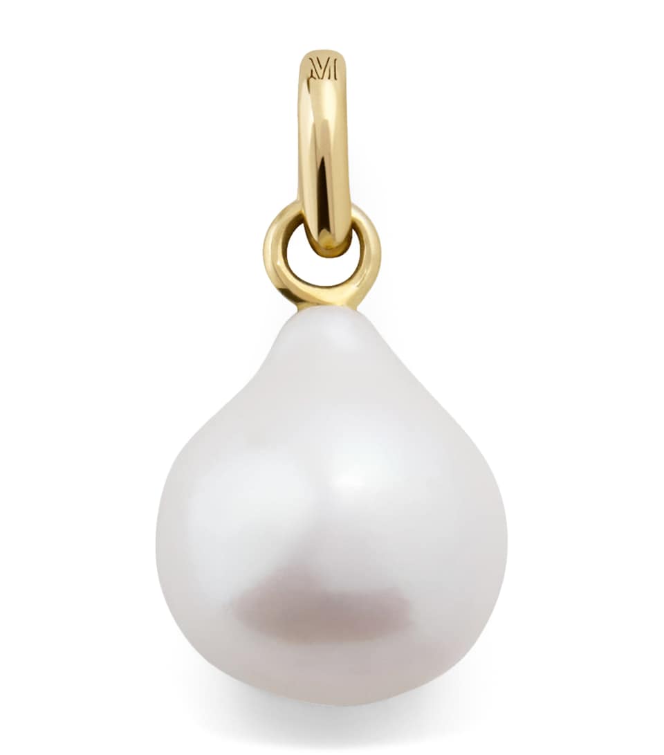 Monica Vinader Yellow Gold and Baroque Pearl Pendant Solid Gold