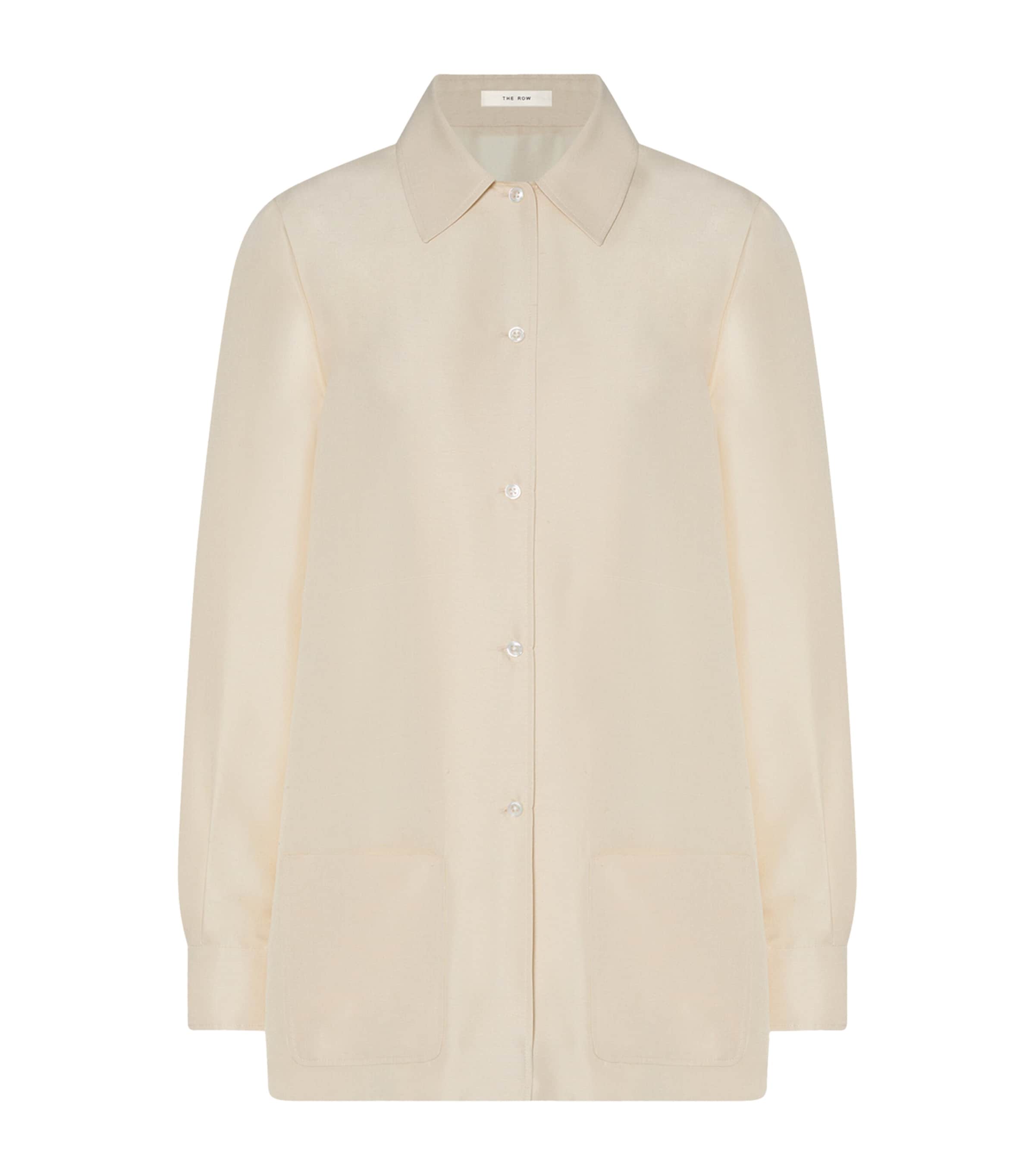 The Row Womens Lucetta Silk Shirt Vanilla