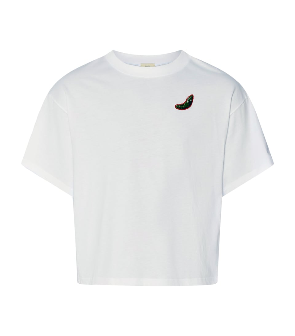 Hanro Womens x Charlotte Adam Cotton T-Shirt White