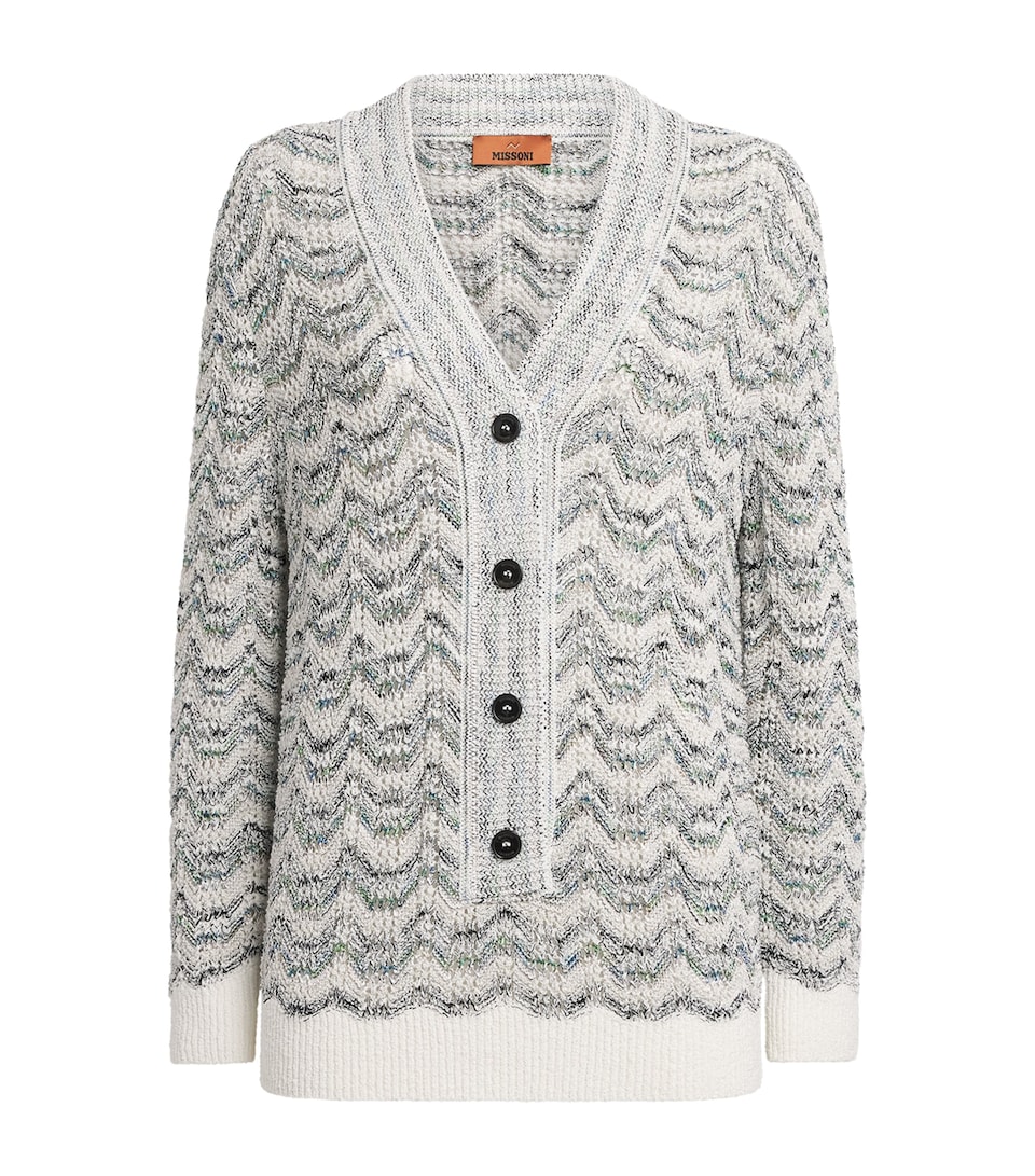 Missoni Womens Relaxed Zigzag Sweater Wht W Grn N Bl