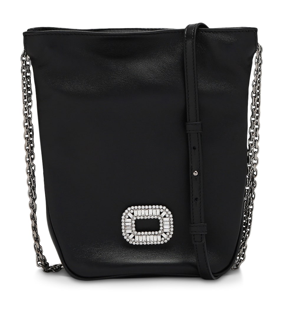 Roger Vivier Leather Pilgrim Pocket Nano Bag Black