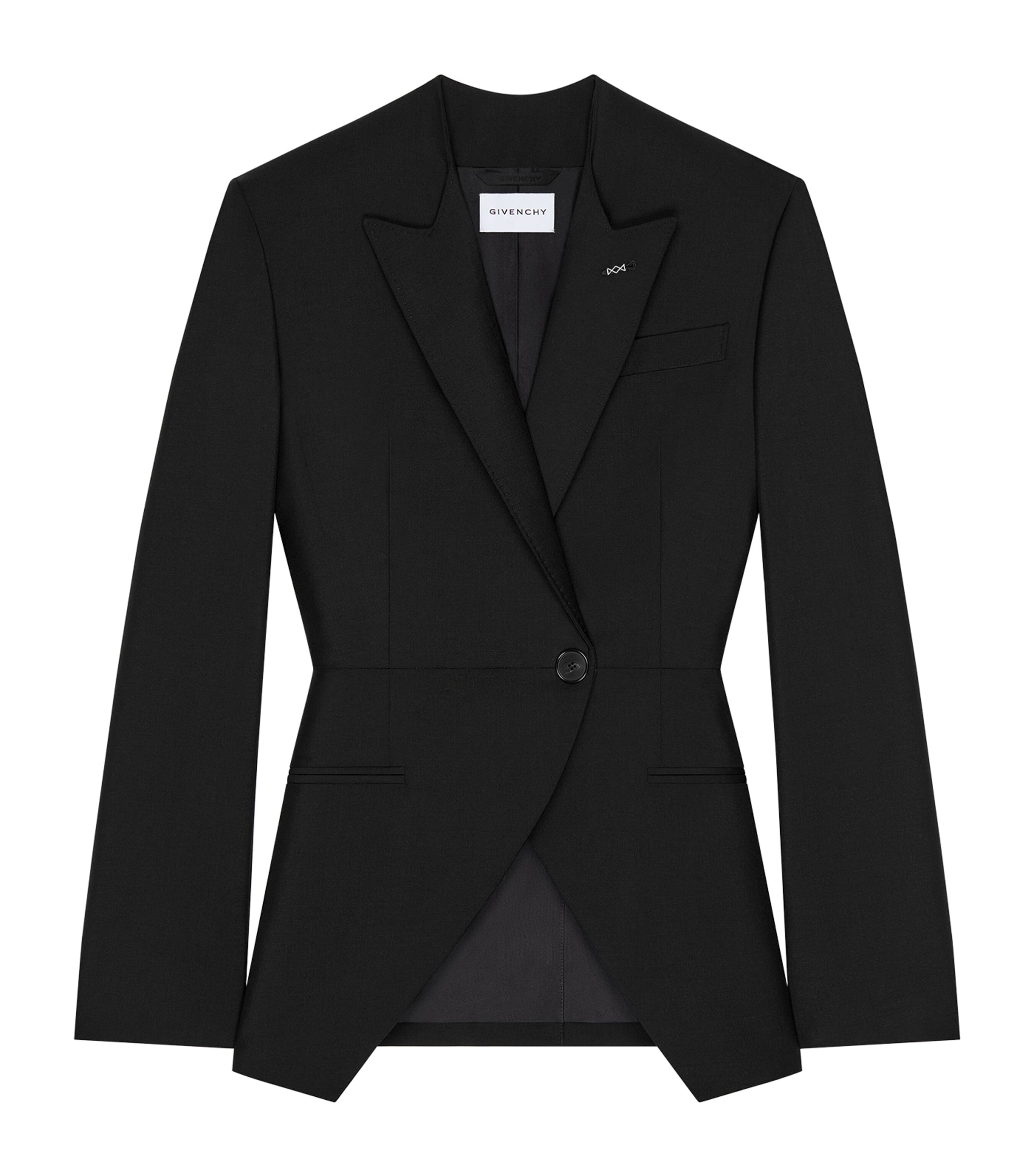 Givenchy Womens Wool-Mohair Wrap Blazer