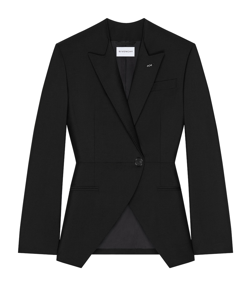 Givenchy Womens Wool-Mohair Wrap Blazer