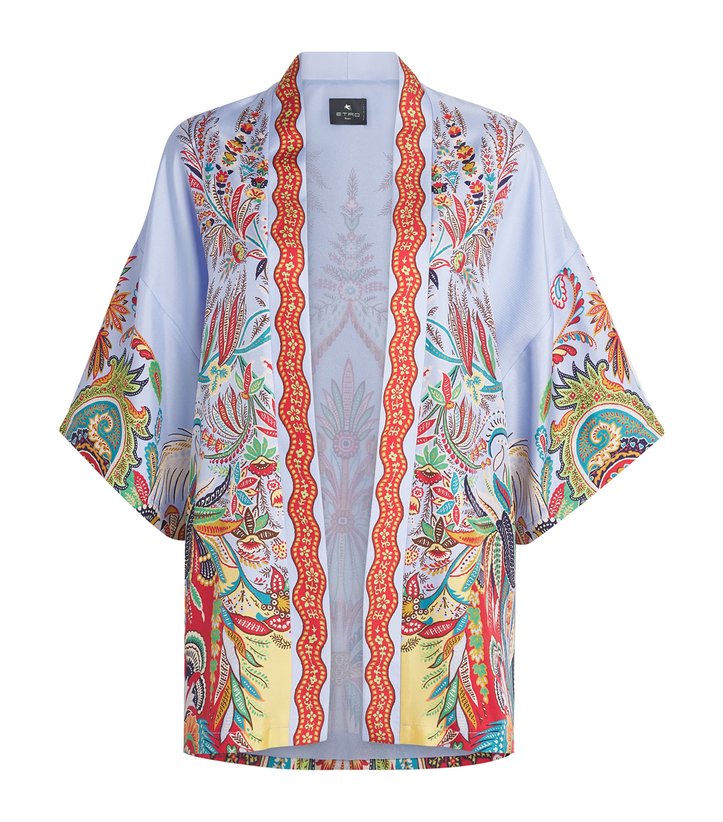 Etro Womens Silk Paisley Kesa Kaftan Jacket Prnt/pl Blu Bs