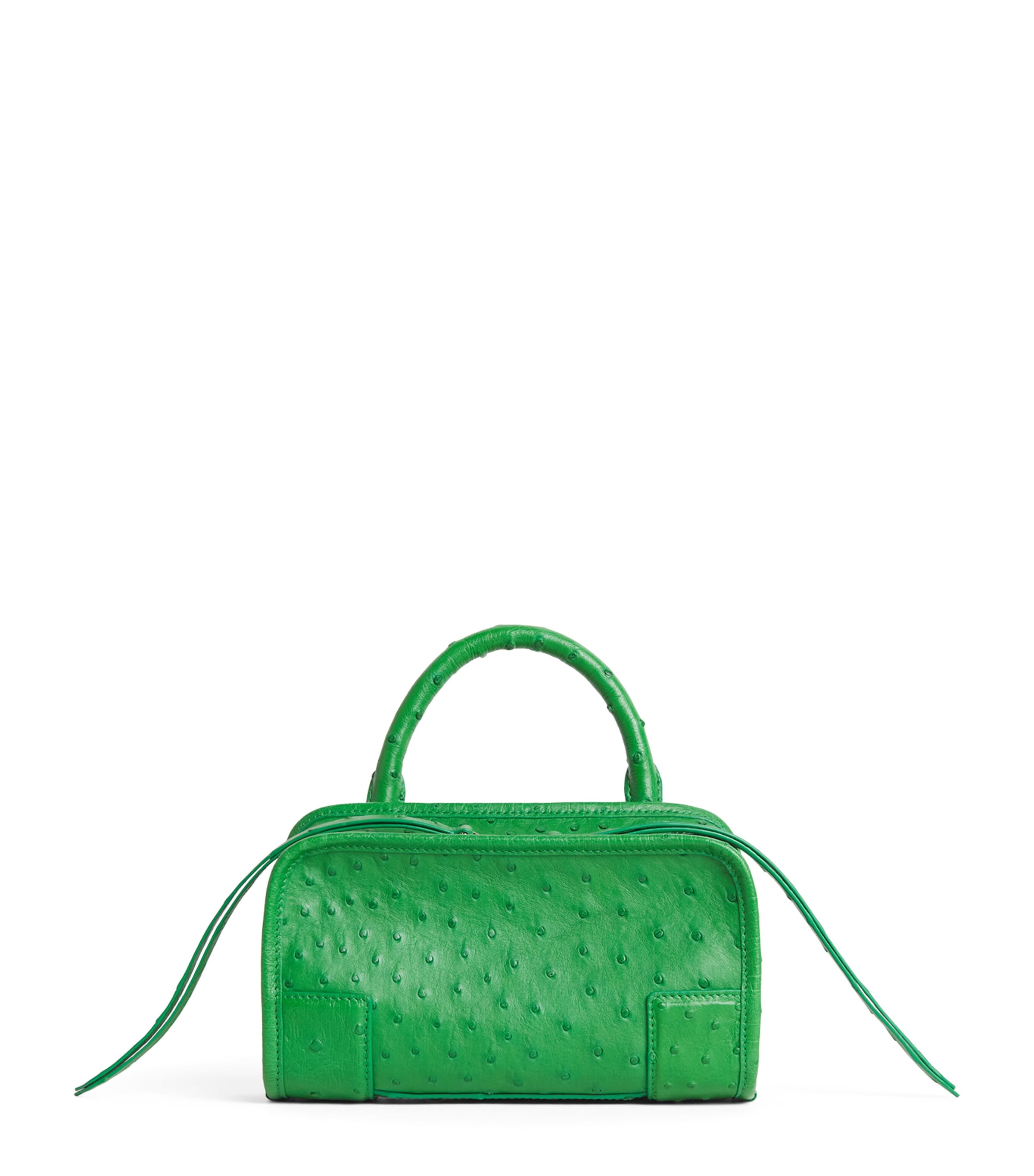 LOEWE Mini Ostrich Leather Amazona 180 Top-Handle Bag Clover Green
