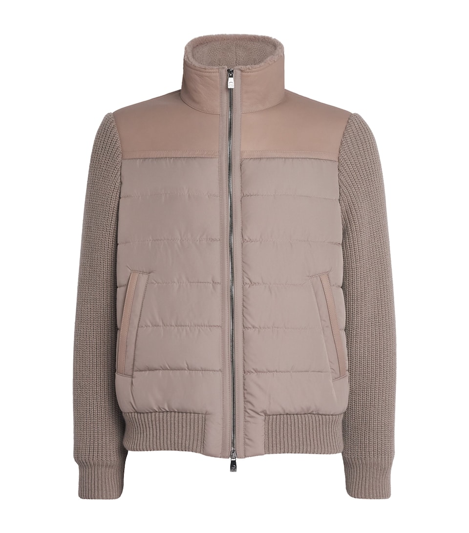Shearling-Trim Padded Jacket