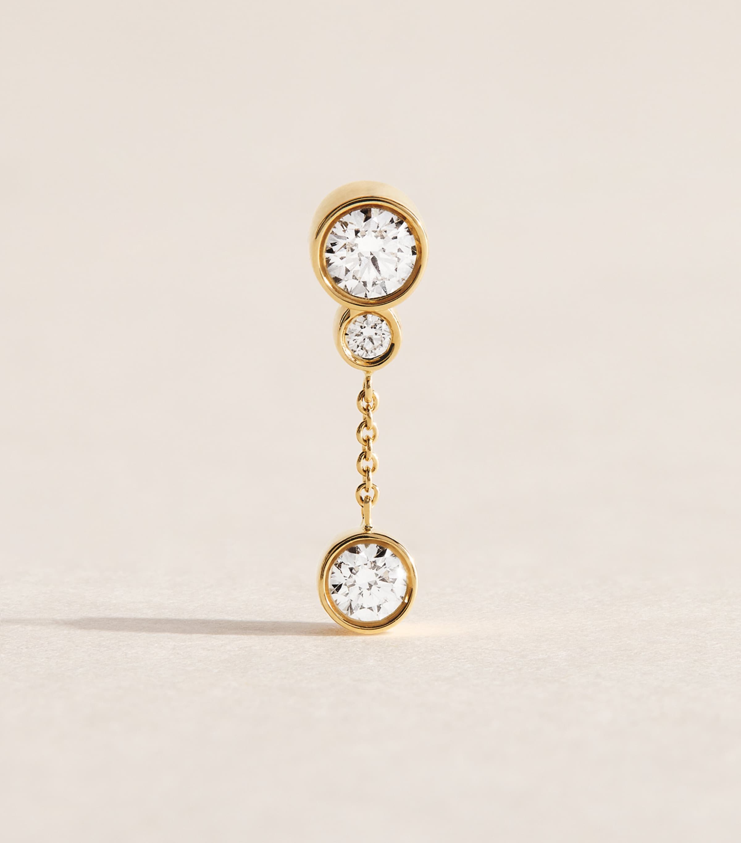 Sophie Bille Brahe Yellow Gold and Diamond Lou Single Left Earring Yellow Gold