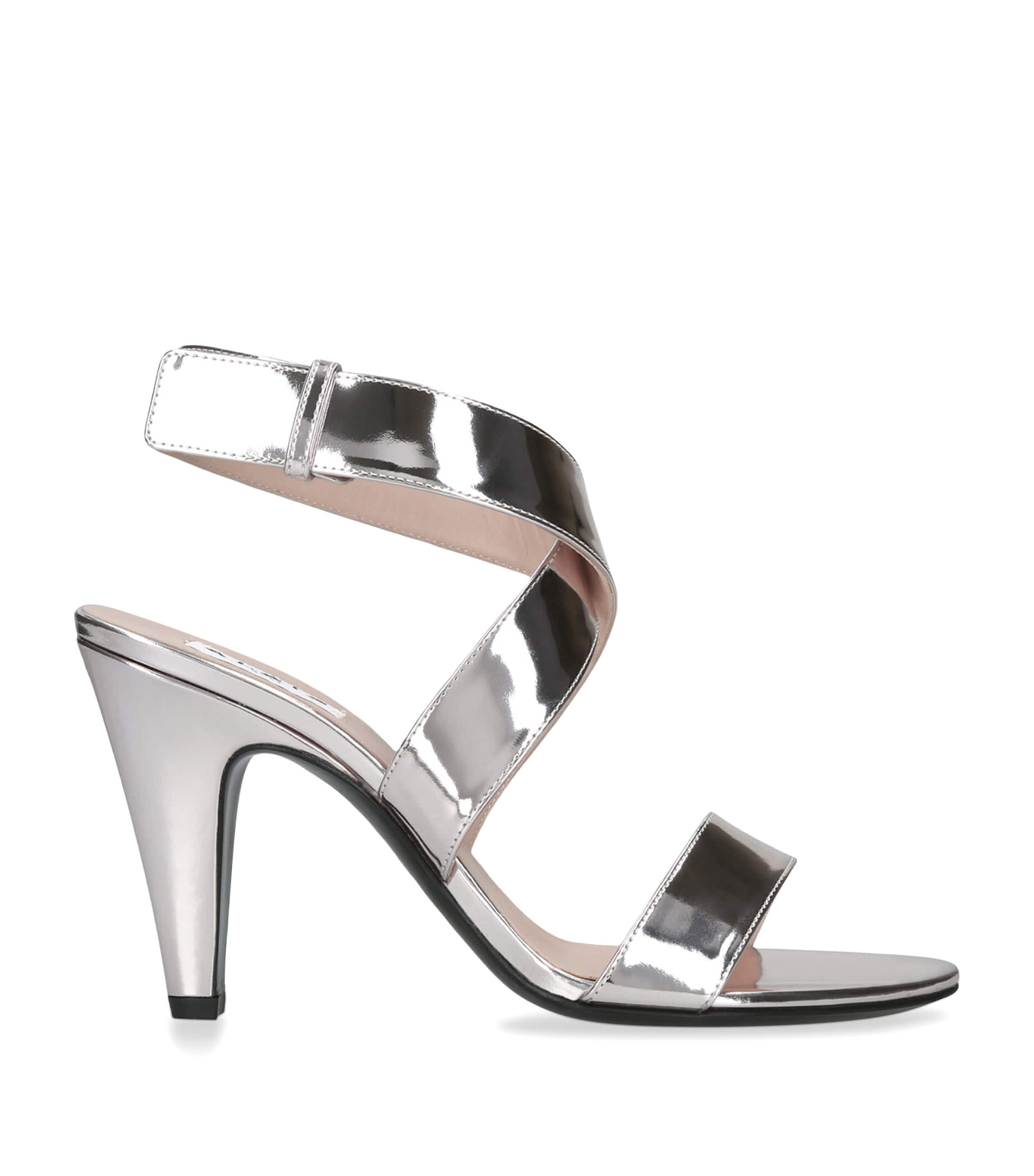 Alaïa Metallic Leather Cone Sandals 90 Blush