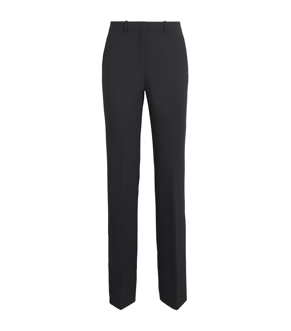 Theory Womens Wool Flared Trousers Black