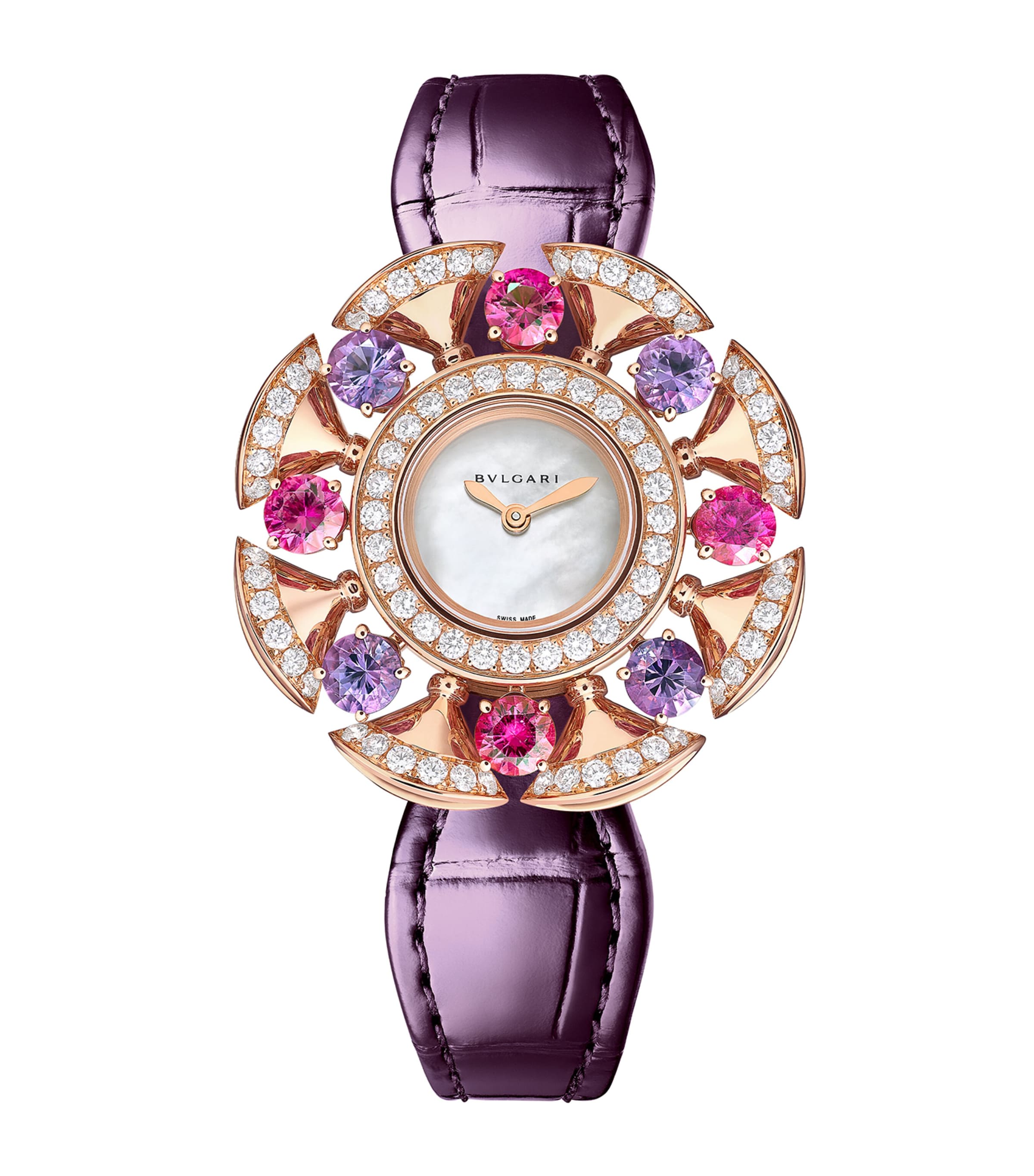 Rose Gold, Diamond, Amethyst and Pink Rubellite Divas' Dream Watch 33mm