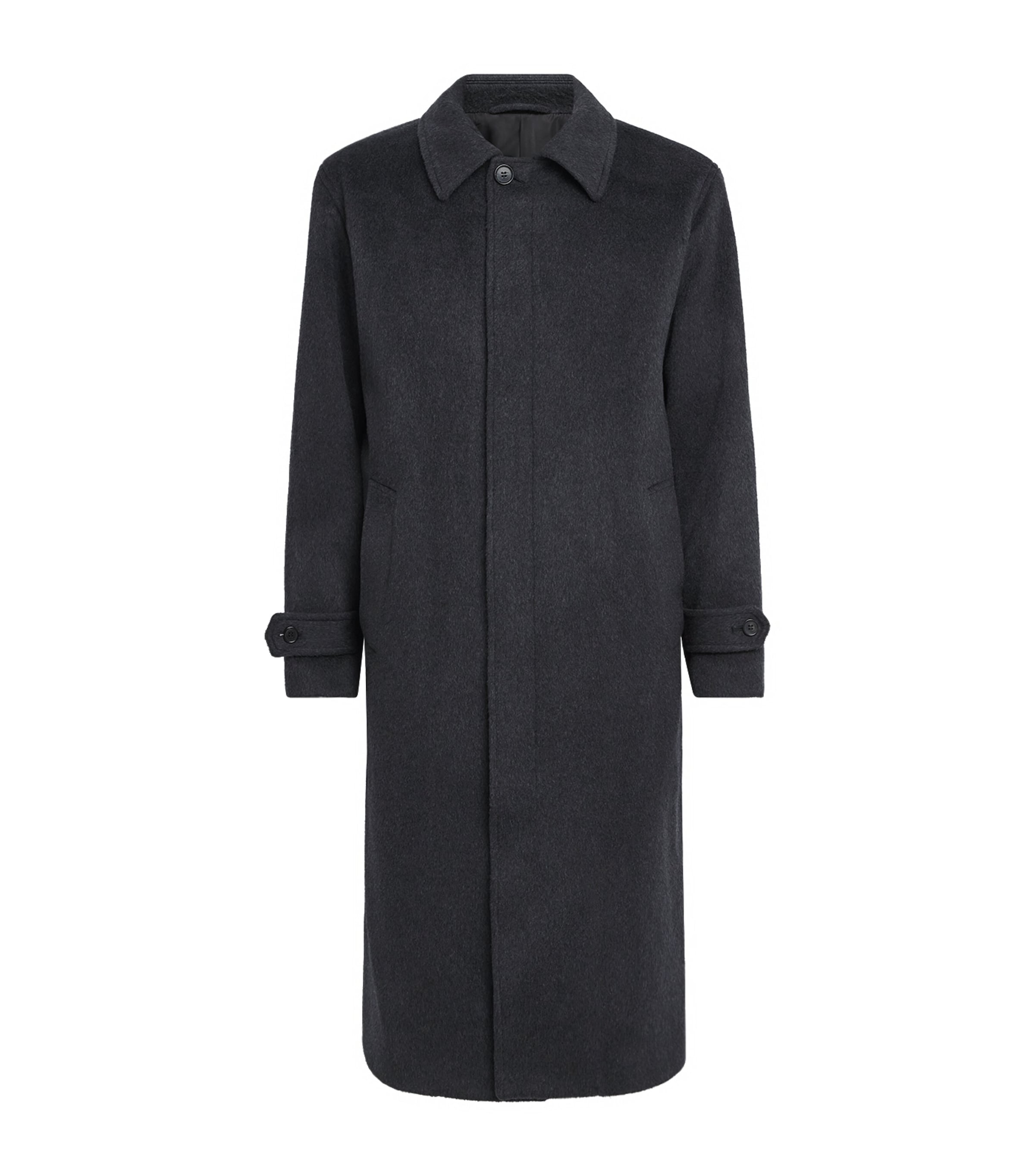 NN.07 Mens Wool-Blend Gibson Coat Dark Grey