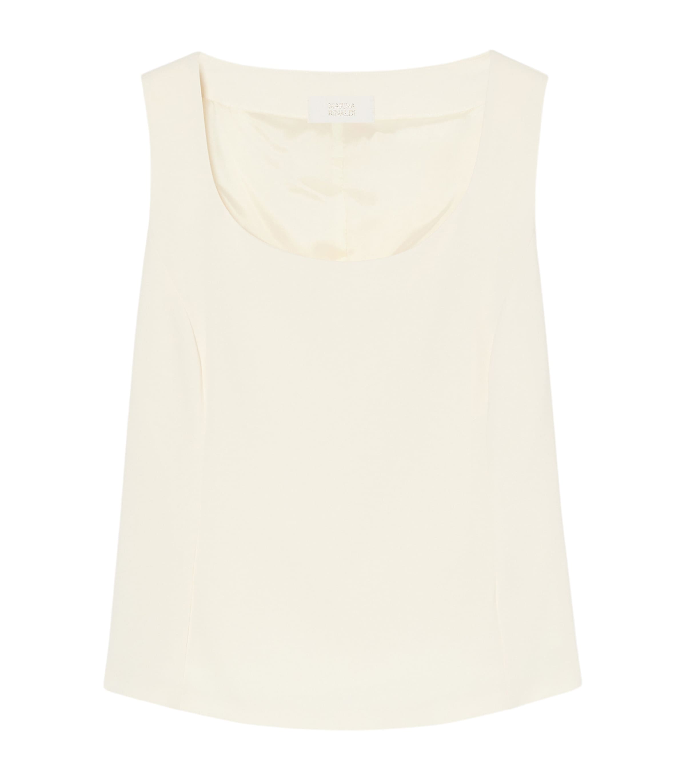 Marina Rinaldi Womens Scoop-Neck Waistcoat Top Ivory