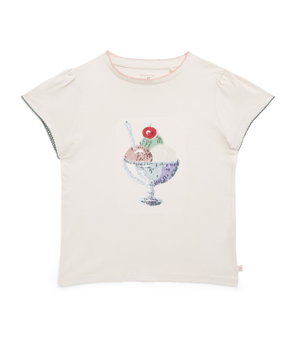 KONGES SLOJD Organic Cotton Ice Cream T-Shirt (9 Months-10 Years) Buttercream