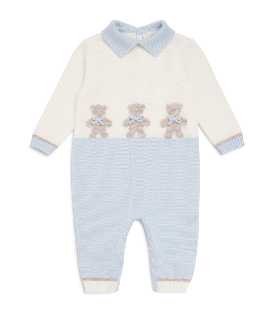 Bimbalo Jacquard Playsuit (1-18 Months) Off White/blue
