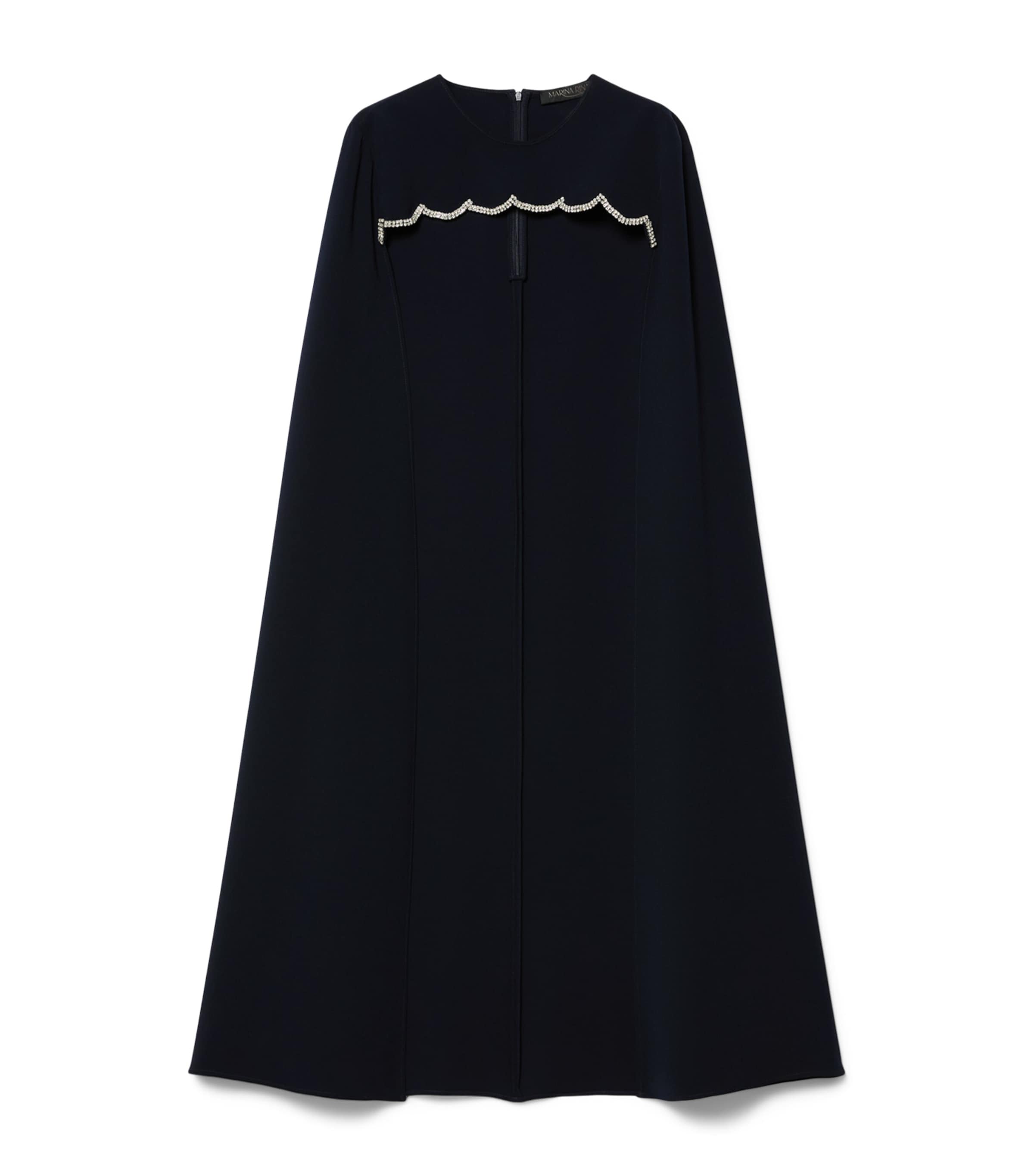 Cape-Detail Midi Dress