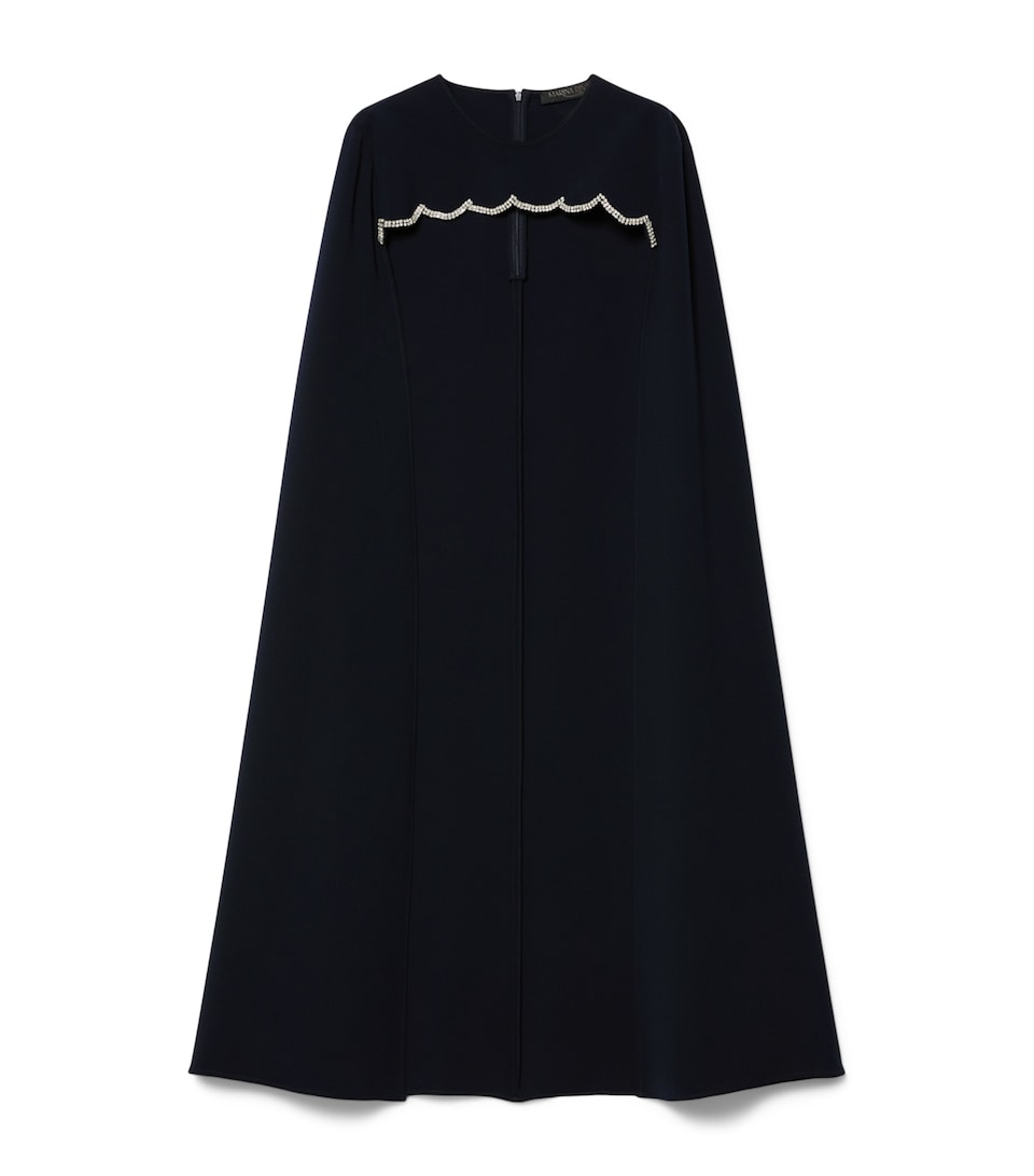 Cape-Detail Midi Dress