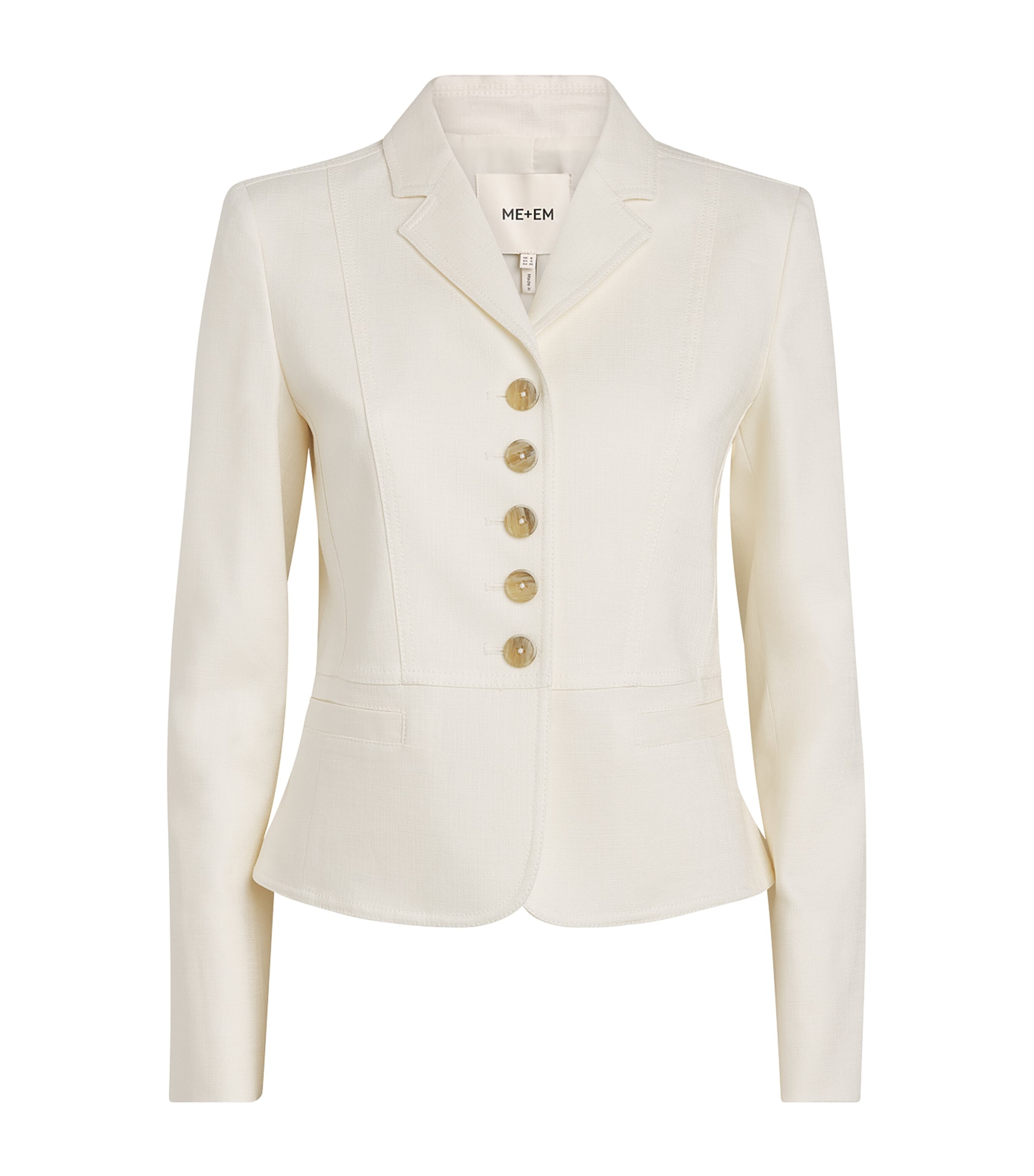 ME+EM Womens Fitted Cropped Jacket Ivory