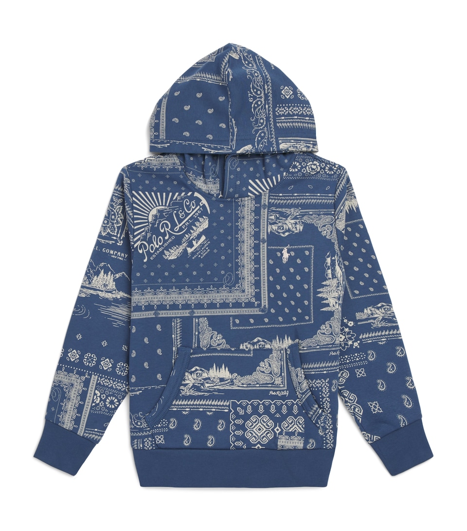 Ralph Lauren Kids Bandana Campsite Hoodie (6-14 Years) Anglers Bndna Pthwrk